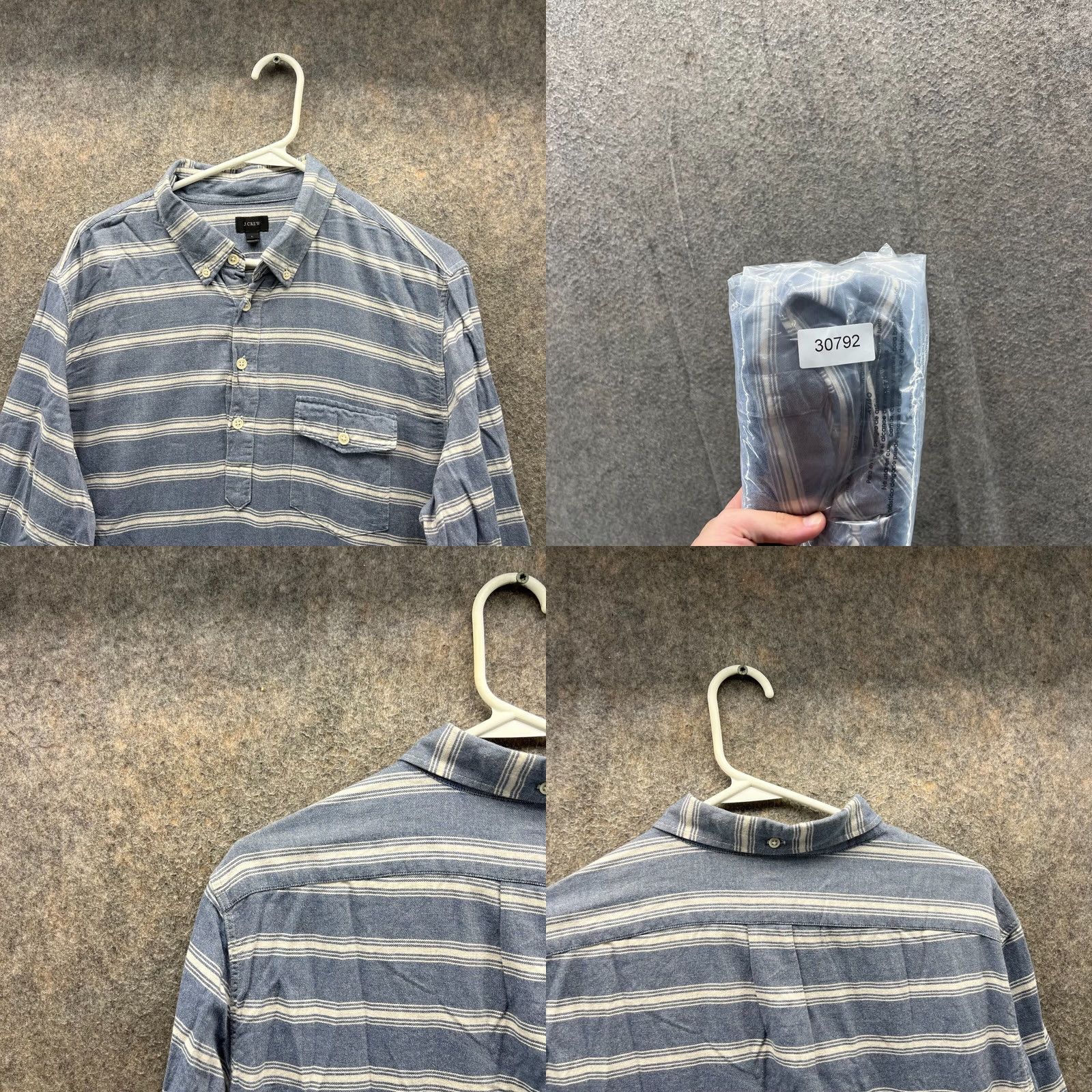 J.Crew J.CREW Shirt Mens Large Blue White Stripes Cotton Button Down Preppy Chambray Casual Business Size US L / EU 52-54 / 3 - 8 Thumbnail