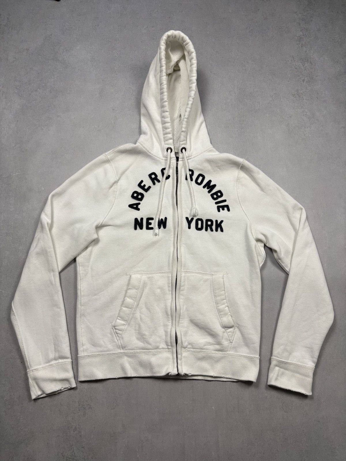 Abercrombie & Fitch Abercrombie & Fitch Rare Distressed Zip Hoodie Logo Y2K 00s Size US L / EU 52-54 / 3 - 1 Thumbnail