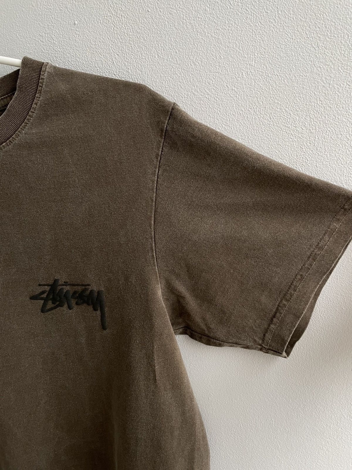 Stussy Stussy Big League Pigment Dyed Logo Brown Green T Shirt Tee Size US S / EU 44-46 / 1 - 10 Thumbnail