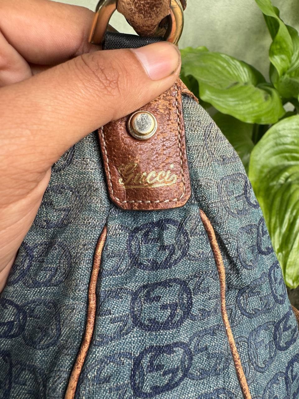 Gucci × Vintage Authentic Gucci Gg Denim blue Size ONE SIZE - 11 Thumbnail