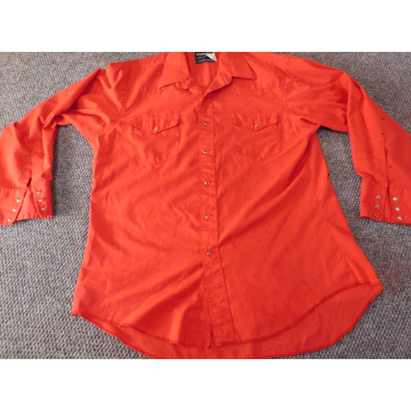 Wrangler Wrangler Shirt Mens 16.5 Red Cowboy Button-Up Long Sleeve Collared Knit Cotton Western Size US XL / EU 56 / 4 - 2 Thumbnail