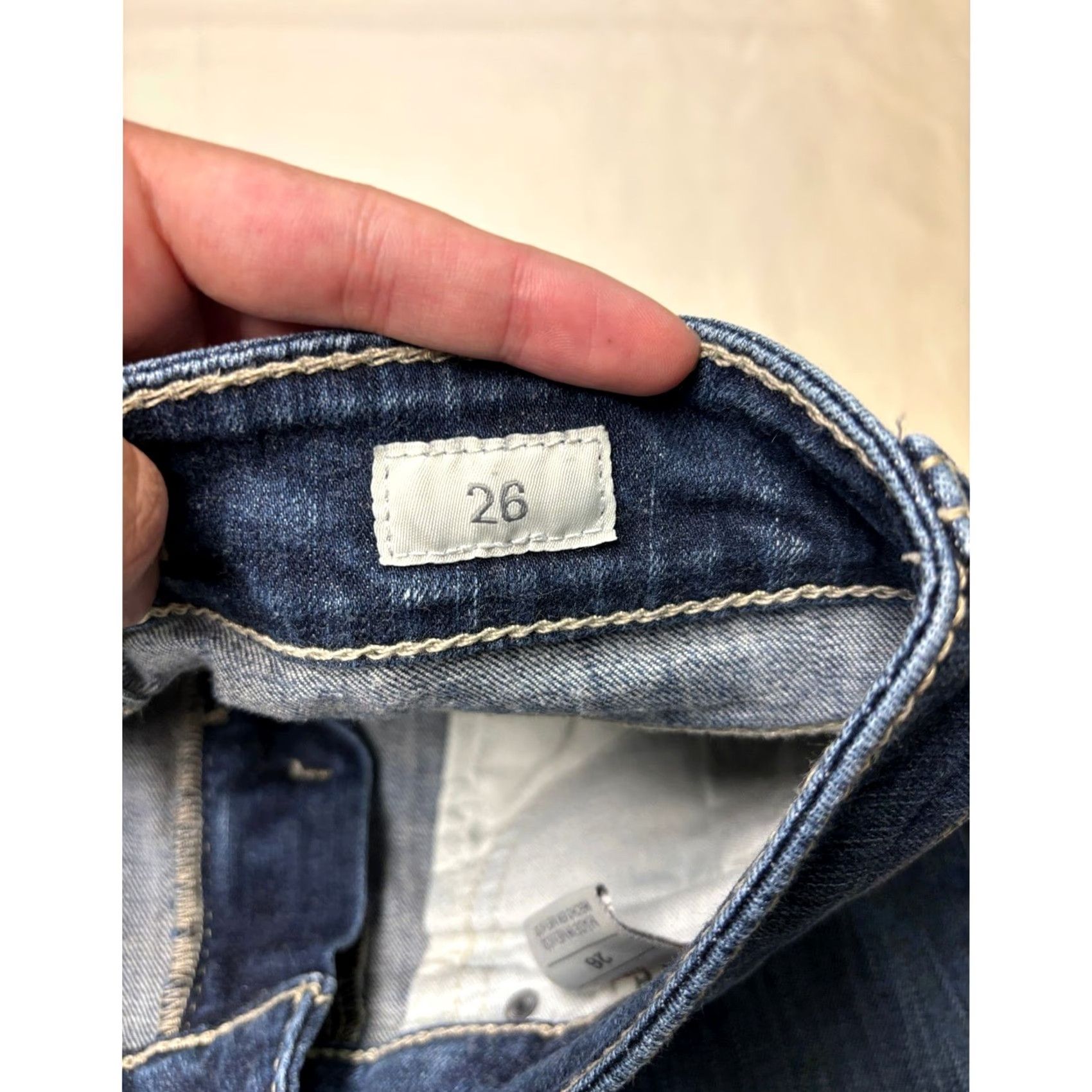 BKE BKE Dakota Jeans Womens Size 26x27 Dark Wash Straight Leg 5-Pocket Embroidered Logo Contrast Stitch Leather Patch Size 26" / US 2 / IT 38 - 6 Thumbnail