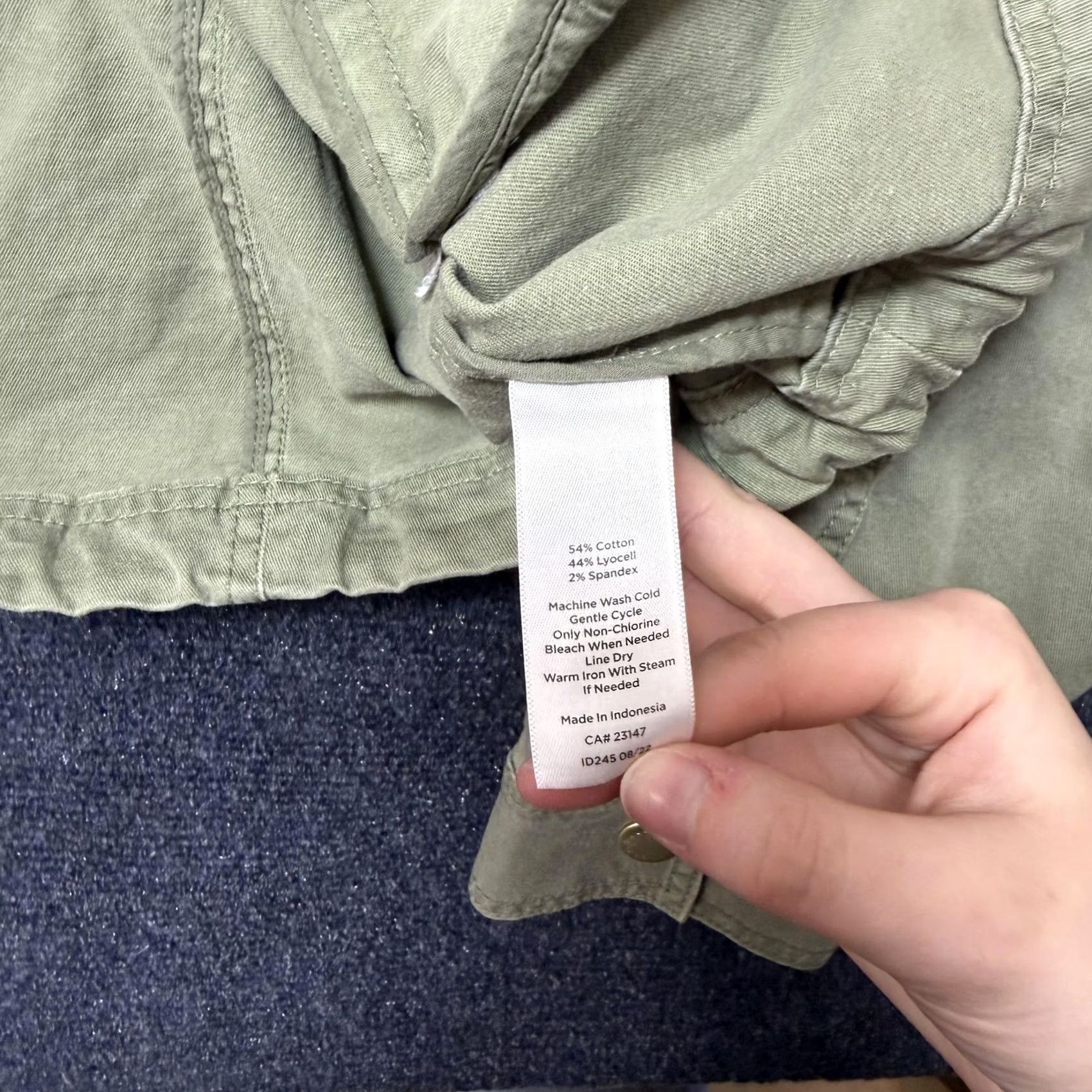 Talbots Talbots Jacket Womens XL Green Military Twill Snap Front Short Utility Pockets Size 40" / US 18 - 5 Thumbnail