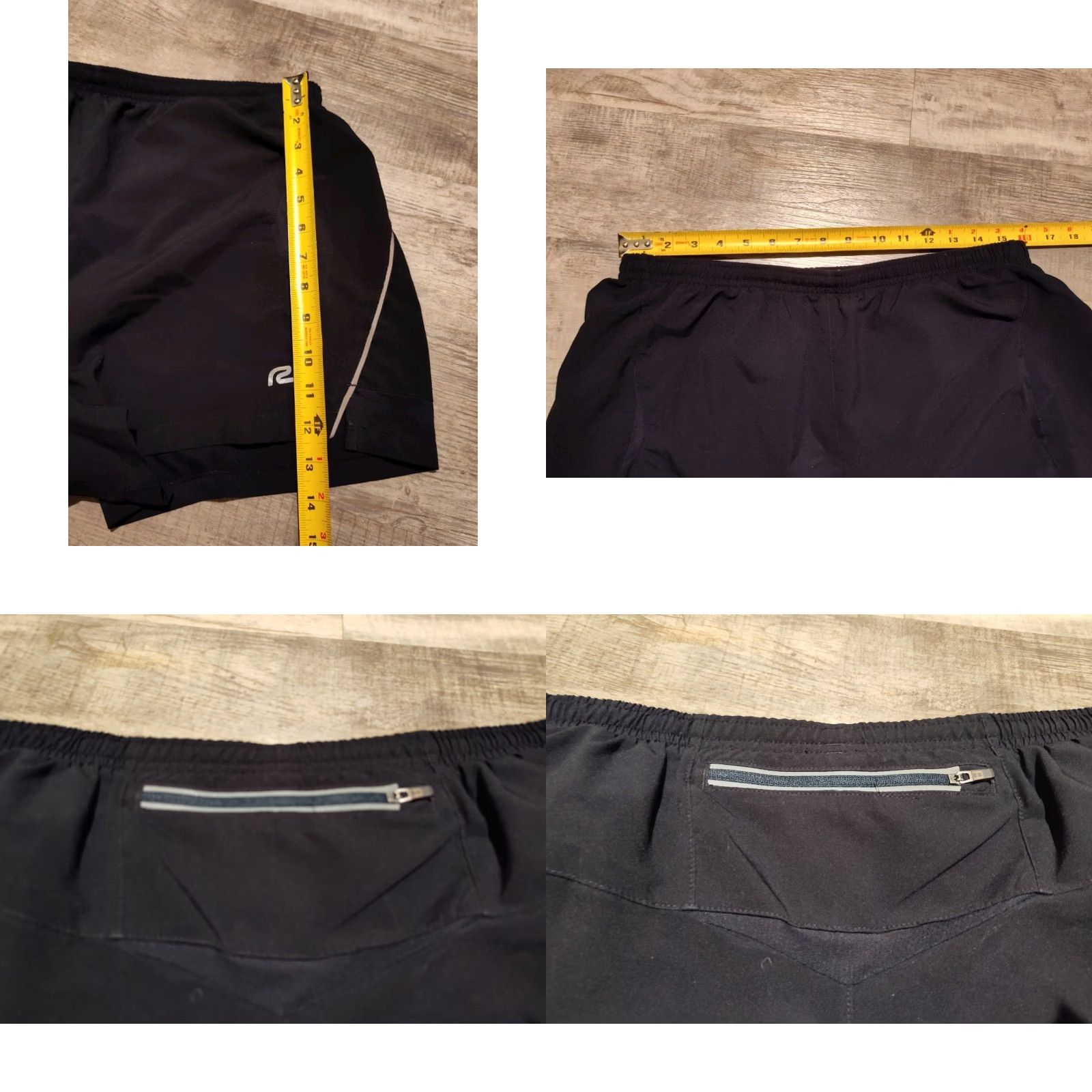 Vintage Road Runner Sports Mens Running Shorts Black Zip Pocket Drawstring Sz L Size US 33 - 8 Thumbnail