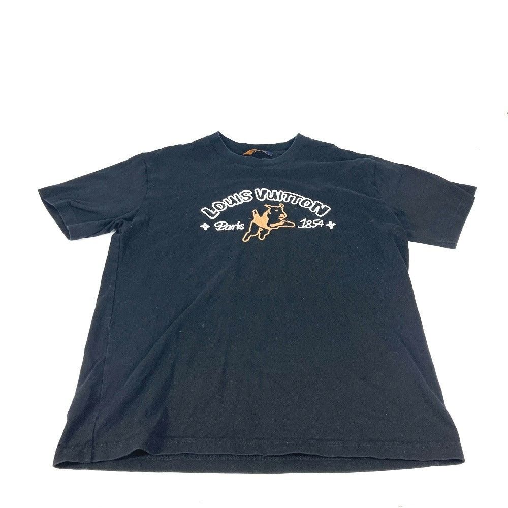 Louis Vuitton Louis Vuitton Chien Jumping Dog Embroidered Apparel (Clothing) Short Sleeves Tops Rm242Mm Short-Sleeved T-Shirt Cotton Men Black Size US L / EU 52-54 / 3 - 1 Thumbnail