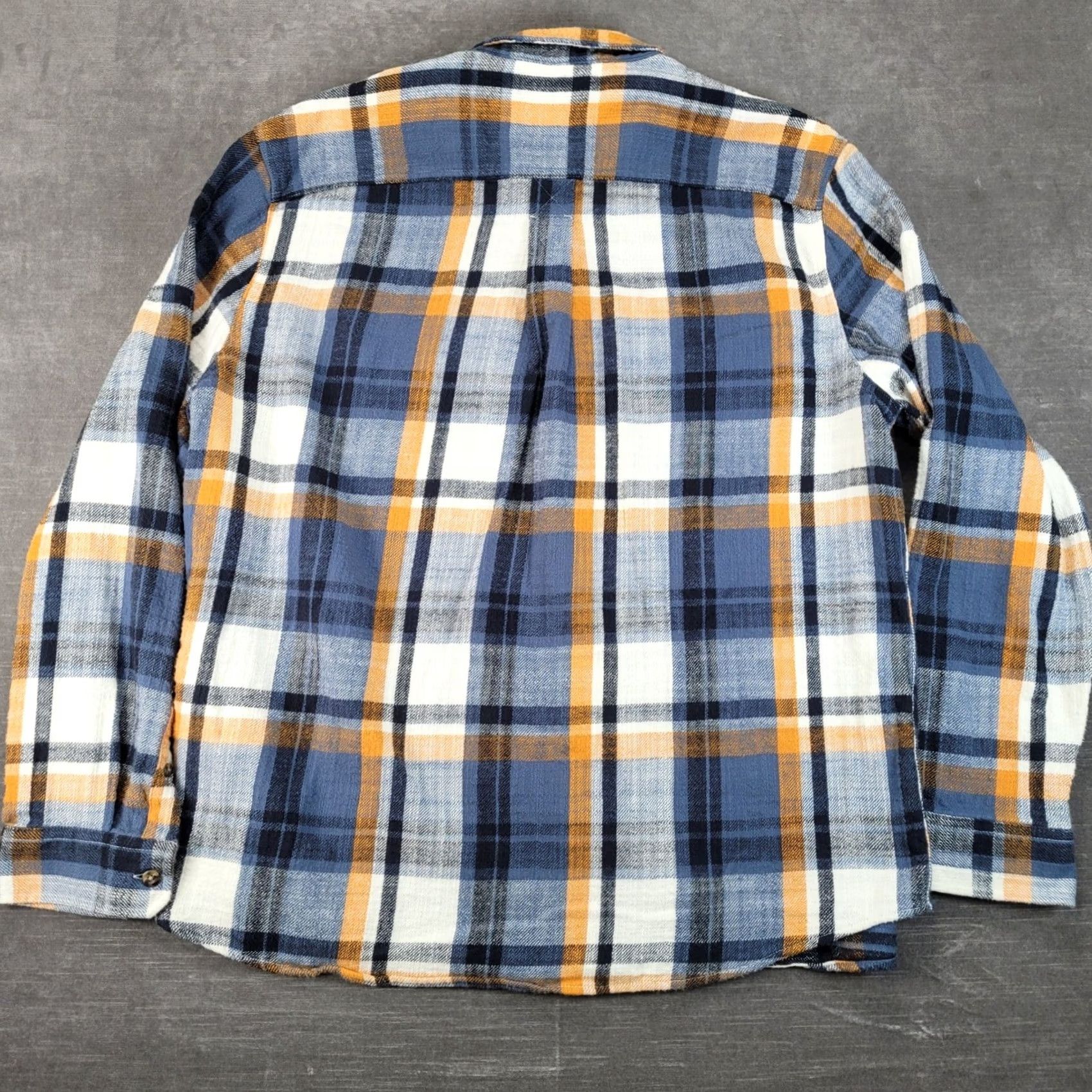 Vintage LL Bean Mens XL Blue Orange Plaid Flannel Shirt Cotton Slightly Fitted Size US XL / EU 56 / 4 - 4 Thumbnail