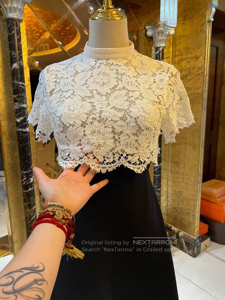 Valentino Valentino Classic black pendulum color-blocked lace dress Size M / US 6-8 / IT 42-44 - 4 Thumbnail