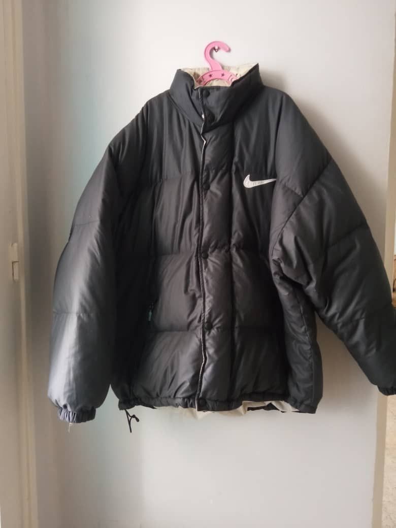 Nike 90s Vintage Nike Big Logo Down Puffer Jacket Size US XL / EU 56 / 4 - 2 Thumbnail