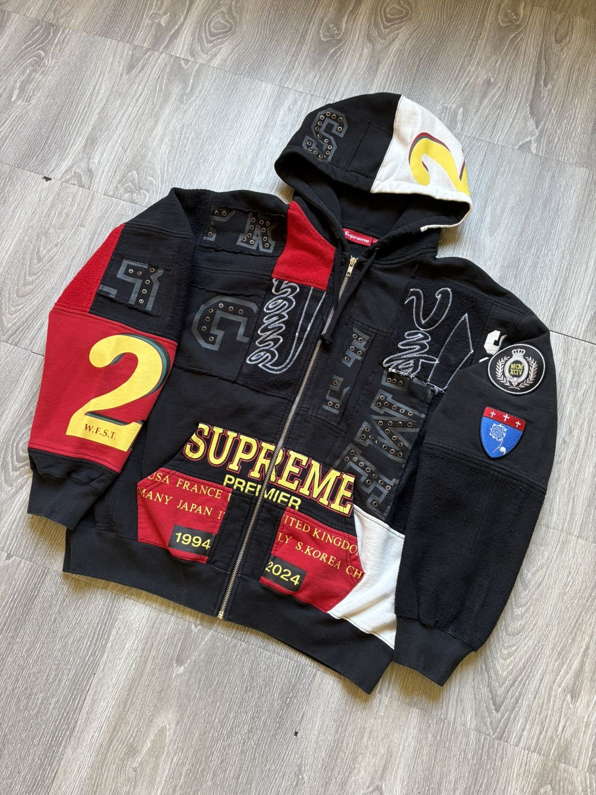 Supreme Supreme Patchwork Black Hoodie SS25 Size US L / EU 52-54 / 3 - 3 Thumbnail