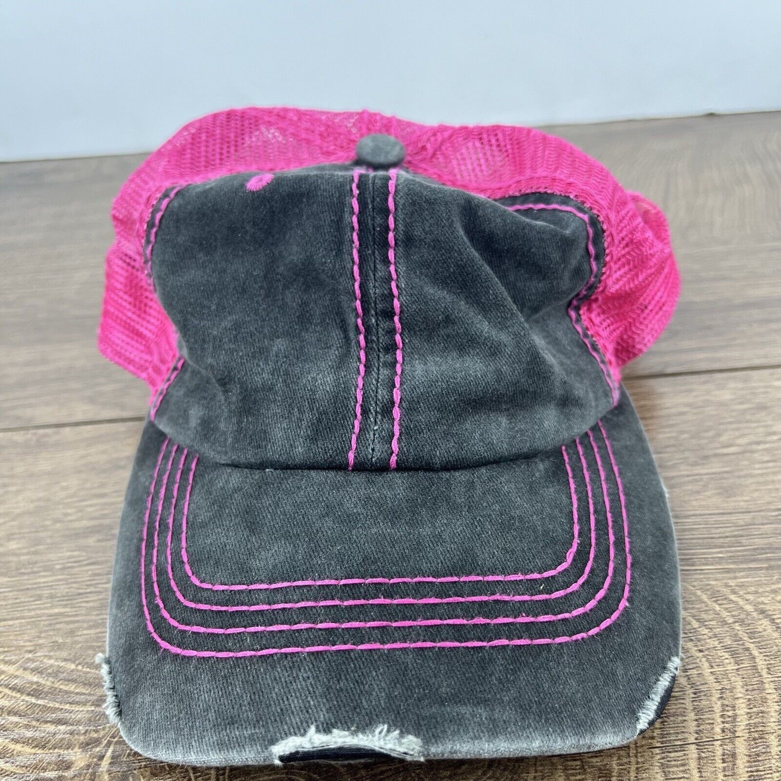 Other Plain Gray Pink Baseball Hat Gray Adjustable Hat Gray Adult Size ONE SIZE - 3 Thumbnail