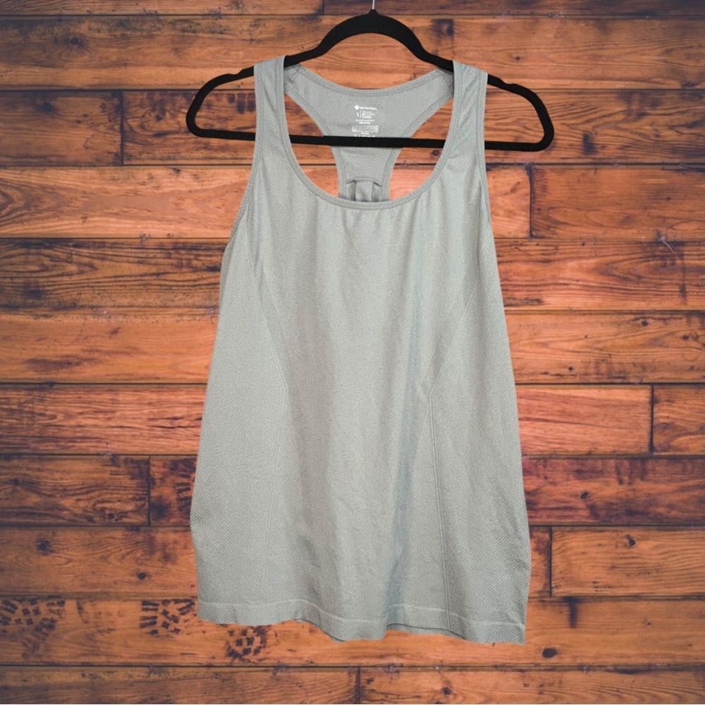 Members Only Member's Mark Light Grey Racerback Seamless Active Tank Top Size L / US 10 / IT 46 - 1 Thumbnail