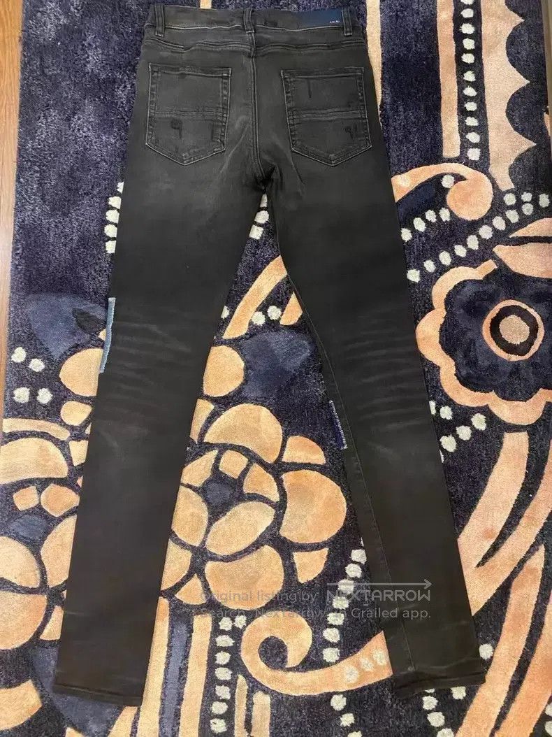 Amiri Amiri Classic washed black patchwork destroyed denim jeans Size US 30 / EU 46 - 2 Thumbnail