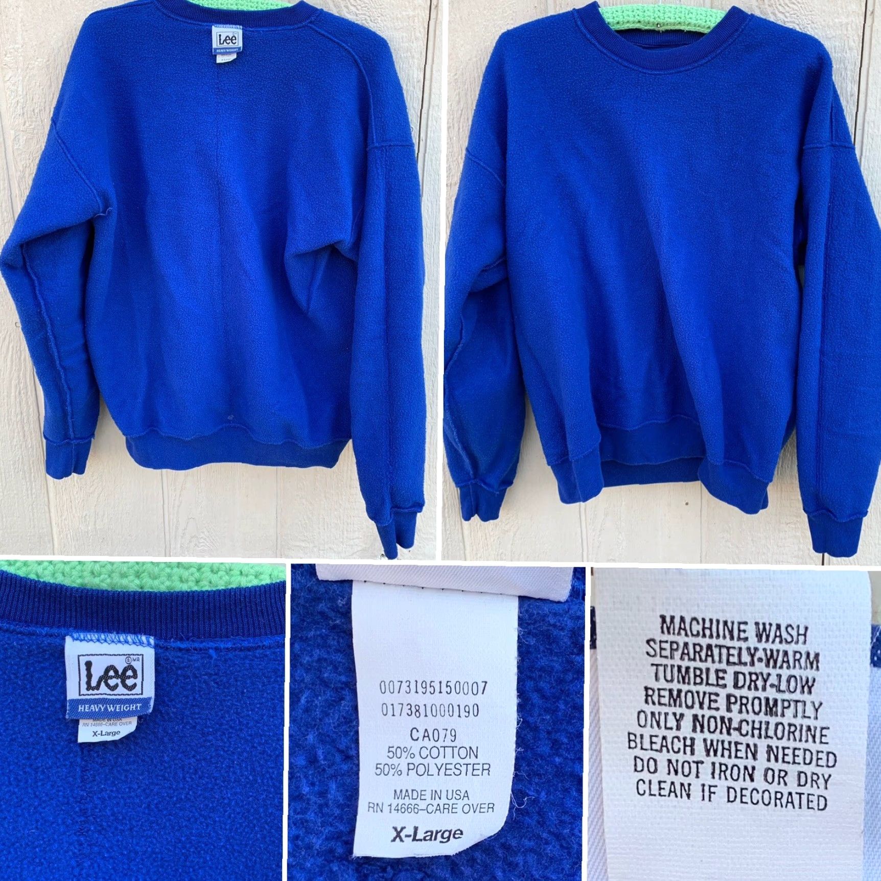 Lee VINTAGE Lee Sweatshirt Crew Neck Long Sleeve Pullover Blue XL Men Graphic Print Rochester Telephone International Billing Services Size US XL / EU 56 / 4 - 7 Thumbnail