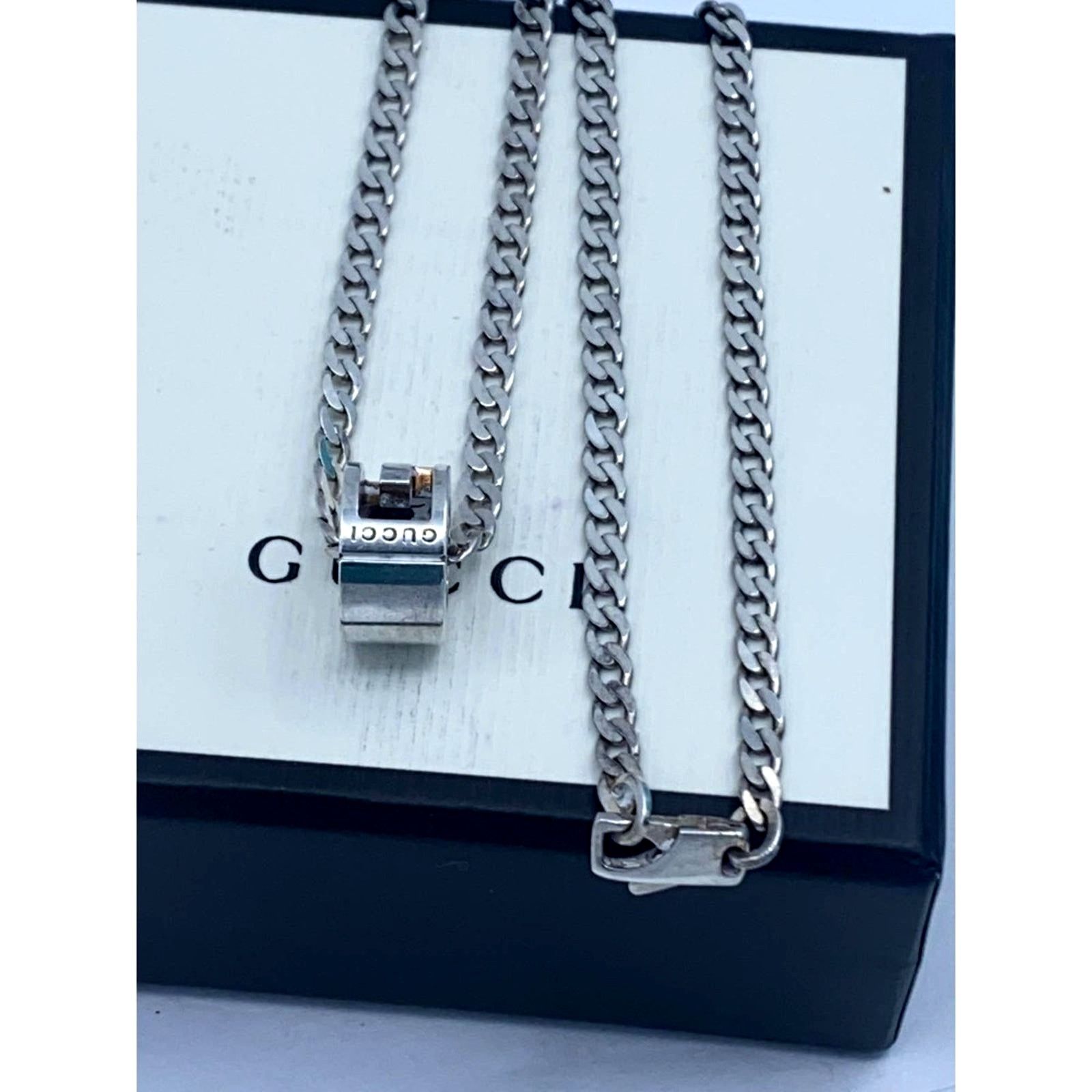Gucci Gucci Silver Necklace, Sterling, 16'' Chain, Ring Pendant Size ONE SIZE - 4 Thumbnail