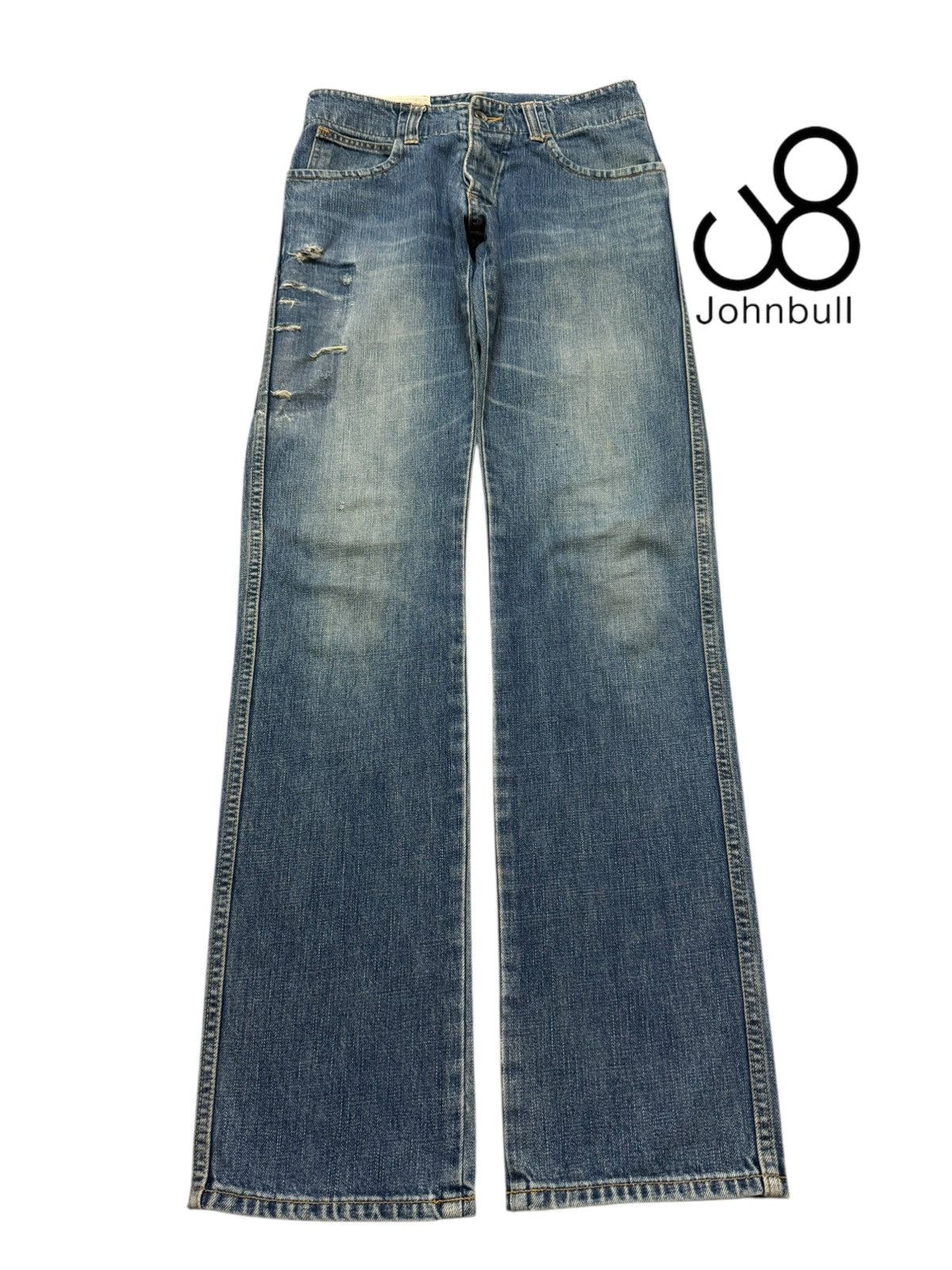 Johnbull Vintage 90s Japan Johnbull Blue Faded Wash Whisker Style Size US 30 / EU 46 - 1 Thumbnail