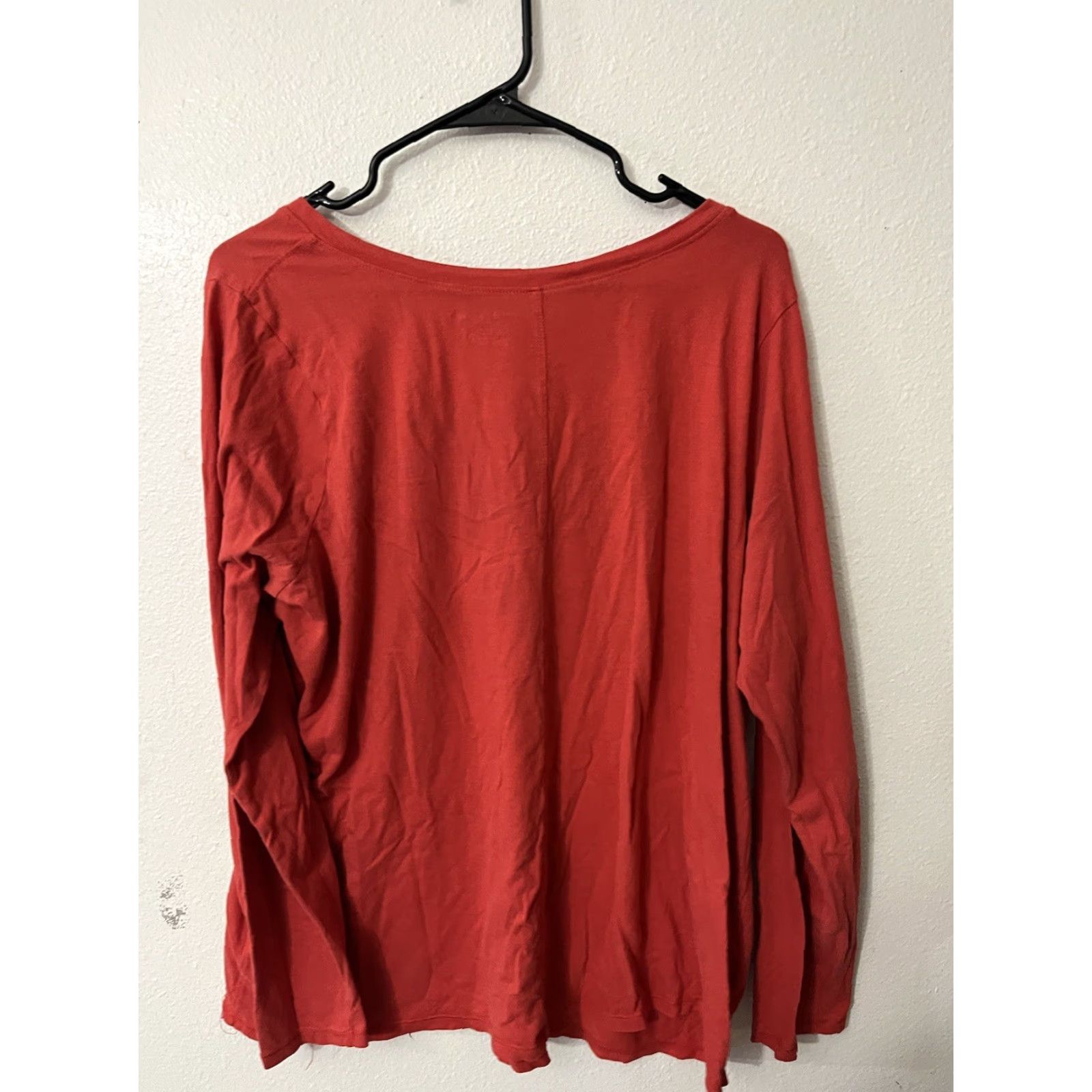 Vintage VINTAGE Lane Bryant Womens Red Long Sleeve V-Neck Pullover Top Blouse Size 18/20 Casual Slim Fit Size XXL / US 16-18 / IT 52-54 - 3 Thumbnail