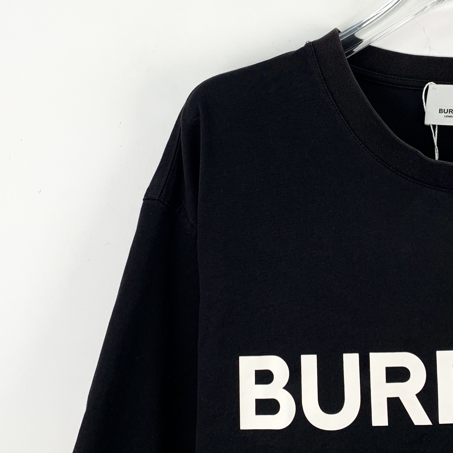 Burberry Burberry Logo Print Cotton T-Shirt Black (L) Size US L / EU 52-54 / 3 - 3 Thumbnail