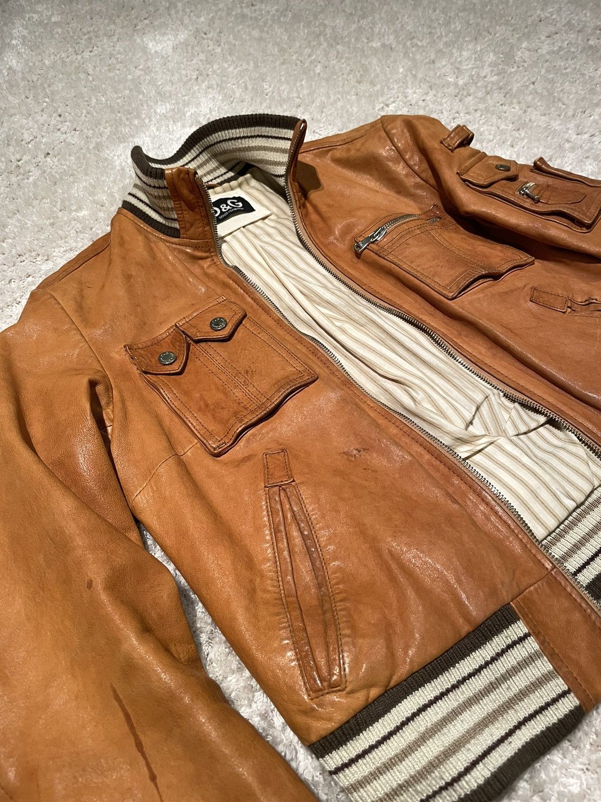 Dolce & Gabbana × Vintage 💎 Dolce & Gabbana Vintage Leather Jacket IT 44 Size M / US 6-8 / IT 42-44 - 3 Thumbnail