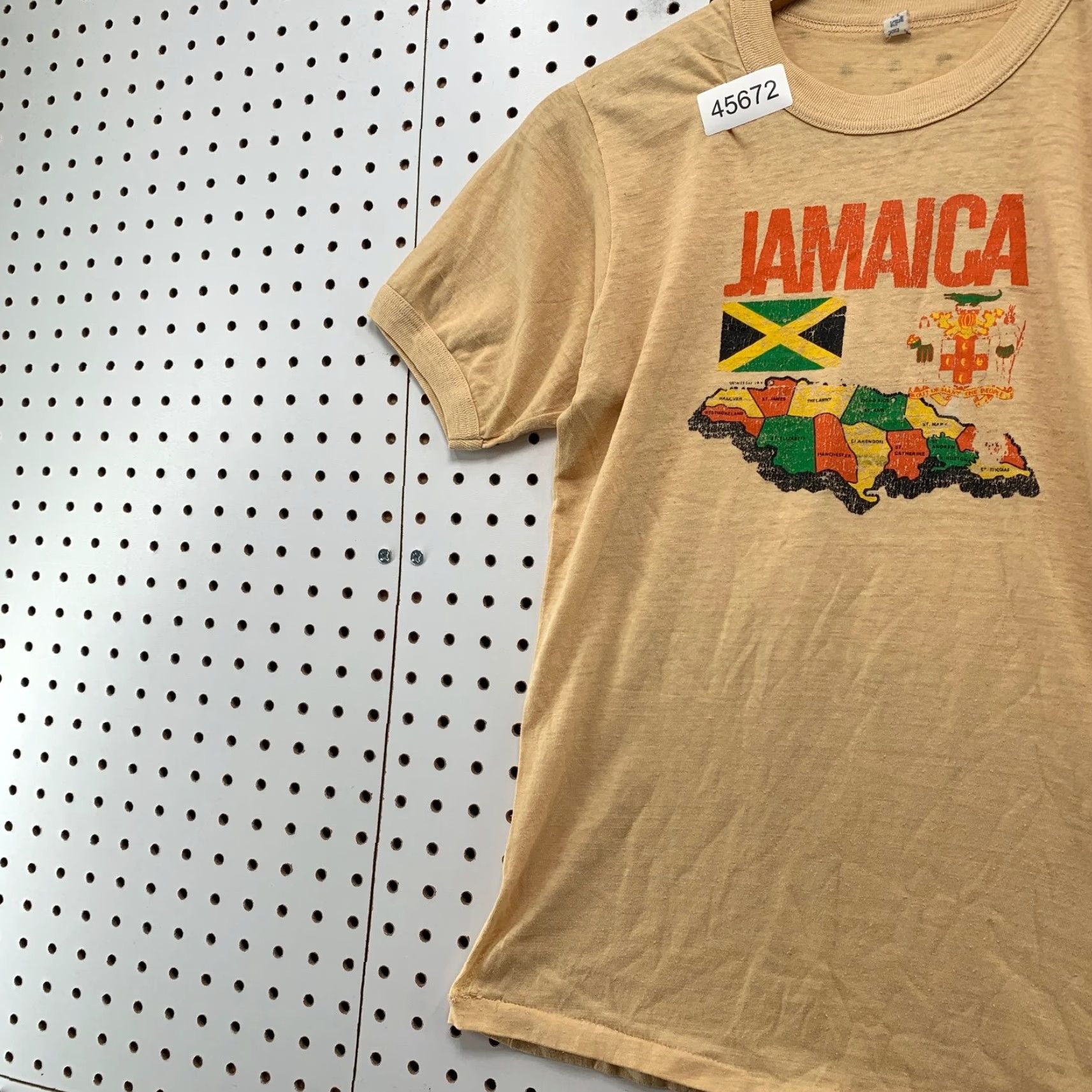 Vintage VINTAGE Sun King Shirt Mens Small 60s 70s Beige Jamaica Cotton Short Sleeve Crew Neck T-Shirt 70s Jamaica Mens Size US S / EU 44-46 / 1 - 7 Thumbnail