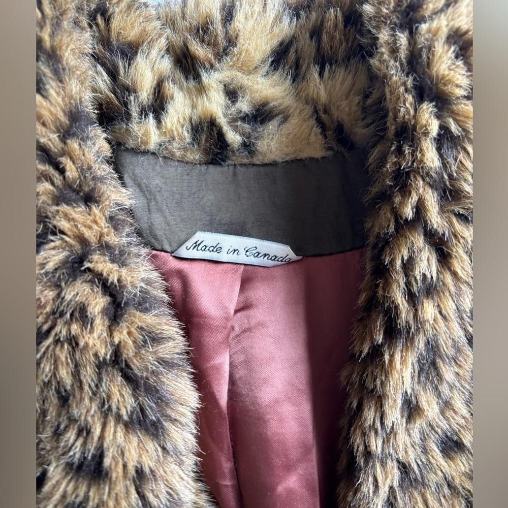 Designer Dash Vintage Green and Cheetah Print Trench Coat Size XL / US 12-14 / IT 48-50 - 3 Thumbnail