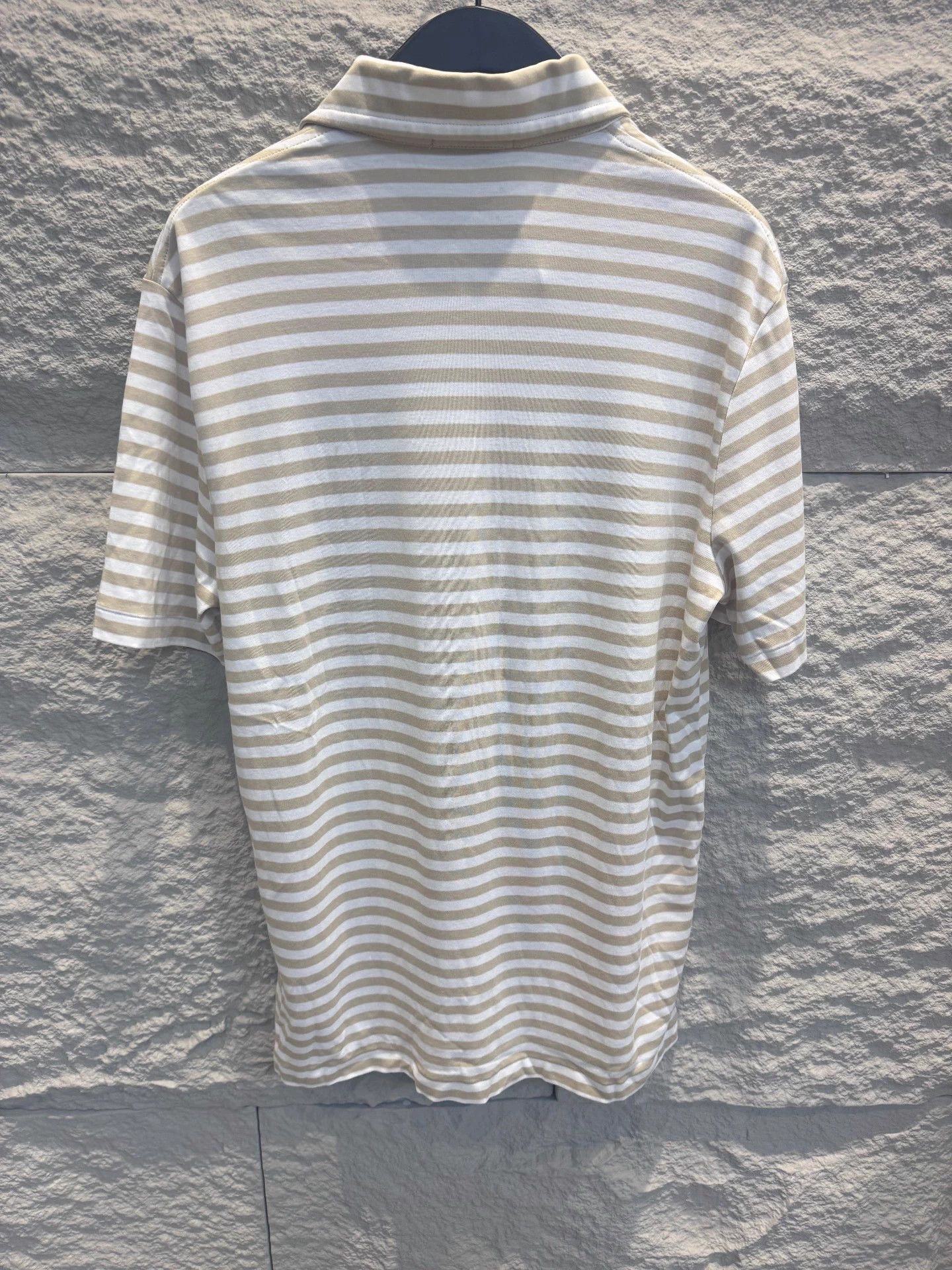 Polo Ralph Lauren Polo Ralph Lauren Oatmeal Light Gray Stripe SS Polo S Size US S / EU 44-46 / 1 - 3 Thumbnail