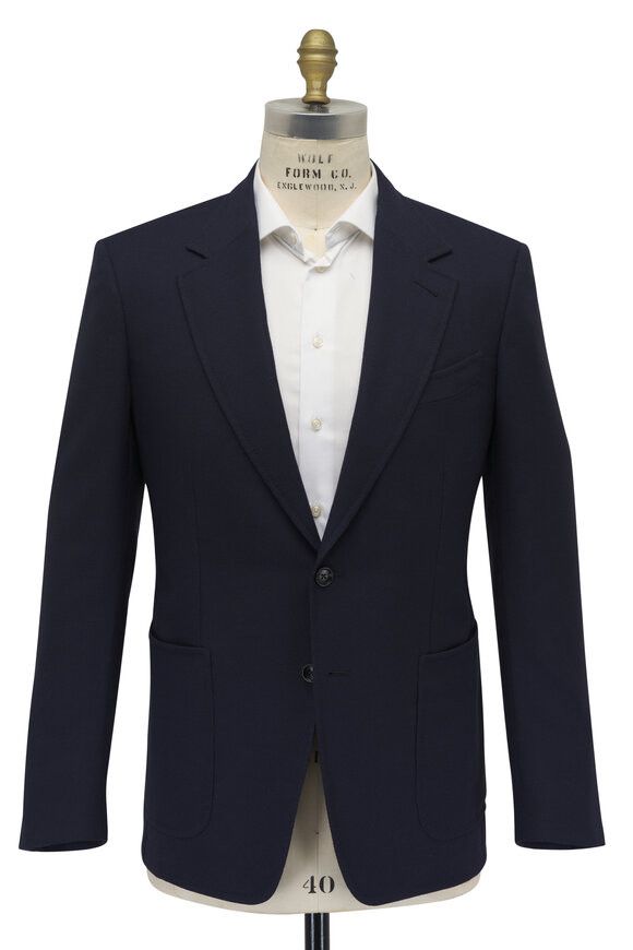 Tom Ford o1mtch0225 Shelton Wool Sportcoat in Navy Size US L / EU 52-54 / 3 - 1 Thumbnail