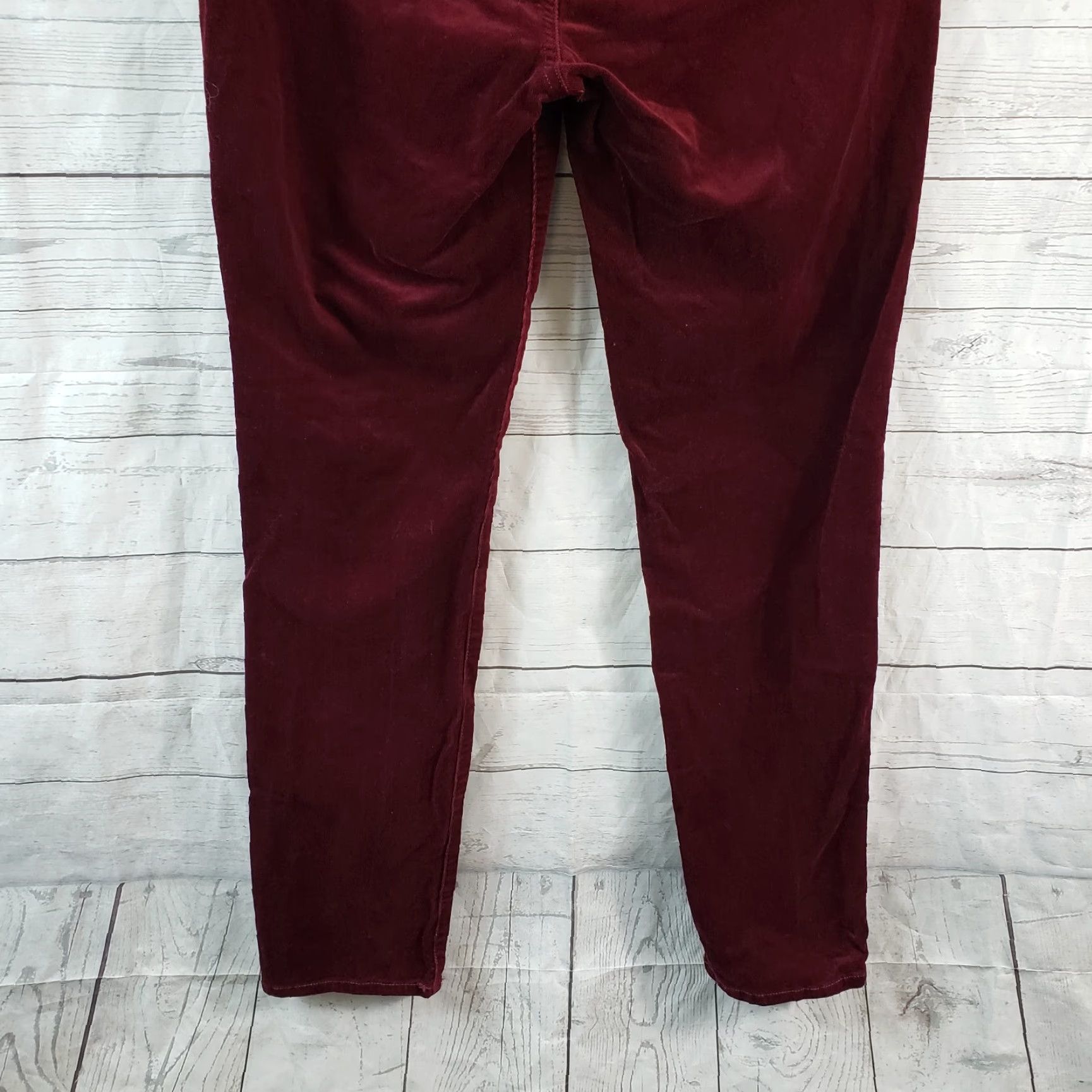 Vintage Edyson Womens Skinny Corduroy Pants Sz 31 Red Mid Rise Cotton Blend Pant Womens Size 24" / US 00 / IT 34 - 5 Thumbnail