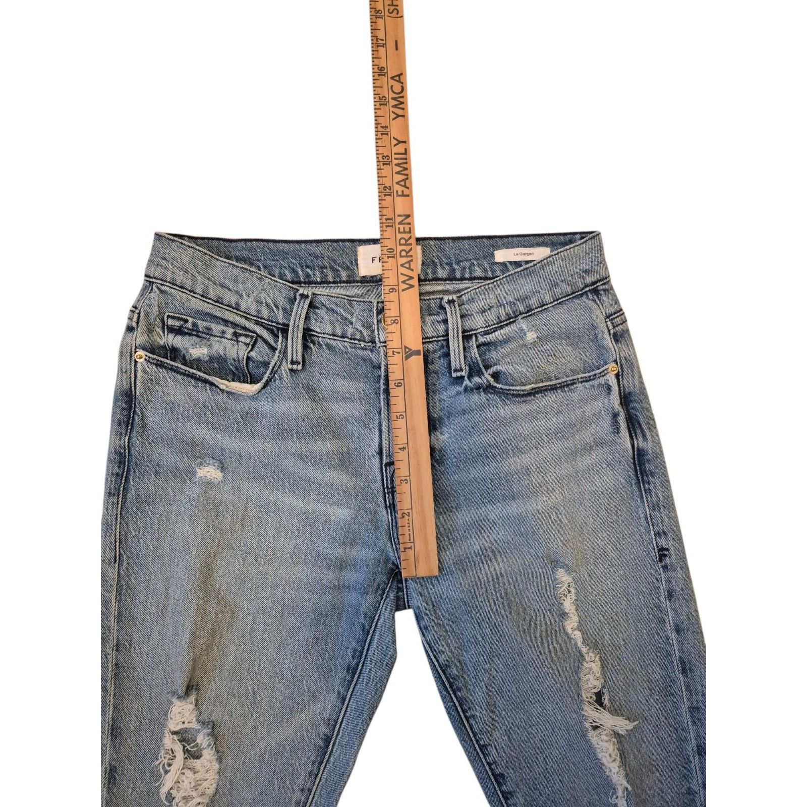 Frame FRAME le Garcon Distressed Jeans Mid Rise Skinny Jeans Mediu Size 25" / US 0 / IT 36 - 4 Thumbnail