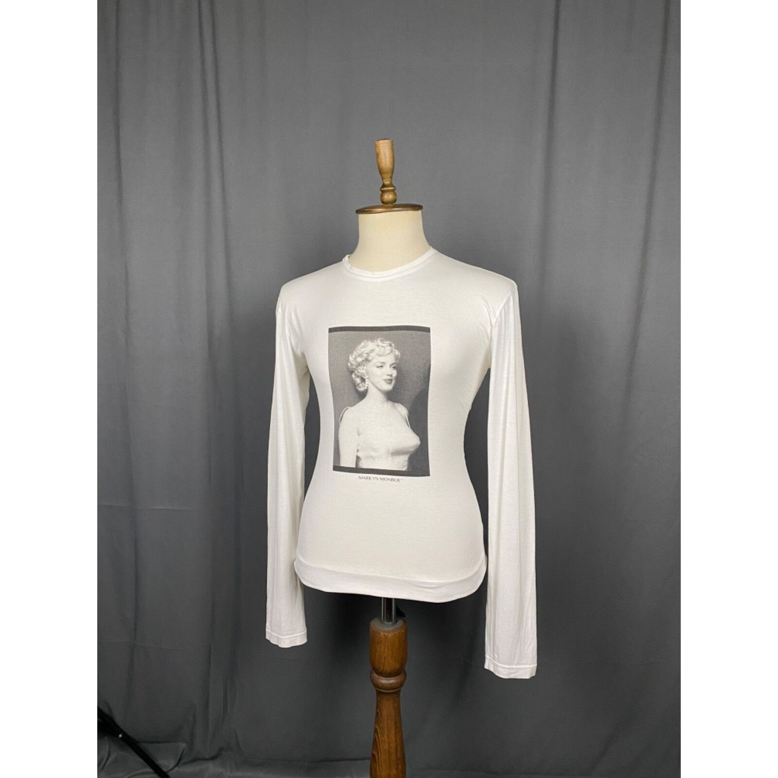 Dolce & Gabbana Dolce&Gabbana Marilyn Monroe Men's White Crewneck Henley Swe Size US M / EU 48-50 / 2 - 4 Thumbnail