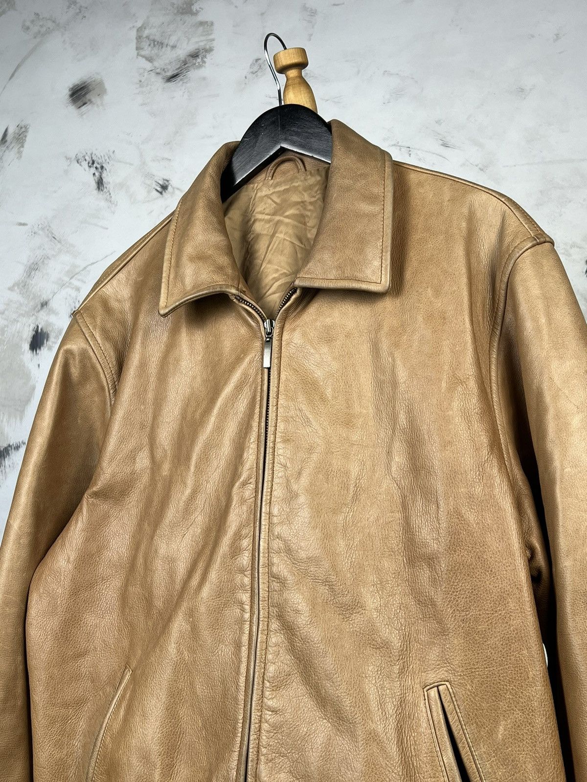 Vintage Vintage Leather Zip Jacket Size 50 M - L Size US L / EU 52-54 / 3 - 3 Thumbnail