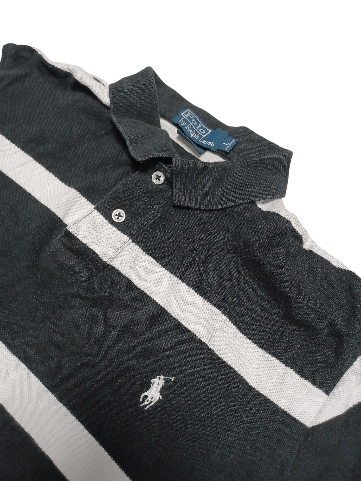 Polo Ralph Lauren POLO RALPH LAUREN VINTAGE STRIPED 90S POLO SHIR Size US L / EU 52-54 / 3 - 3 Thumbnail