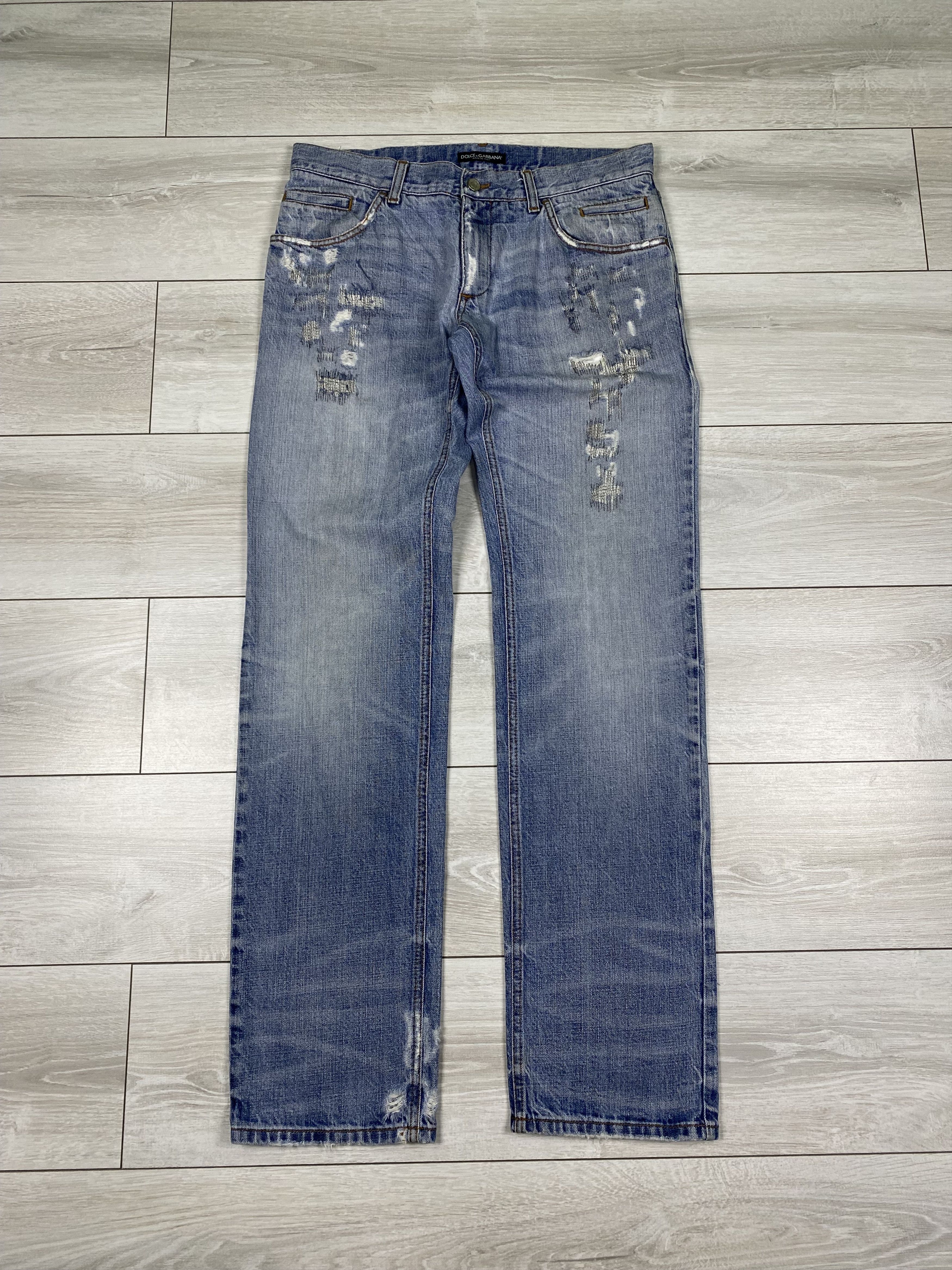 Dolce & Gabbana Vintage Dolce Gabbana distressed washed denim stright jeans Size US 32 / EU 48 - 1 Thumbnail