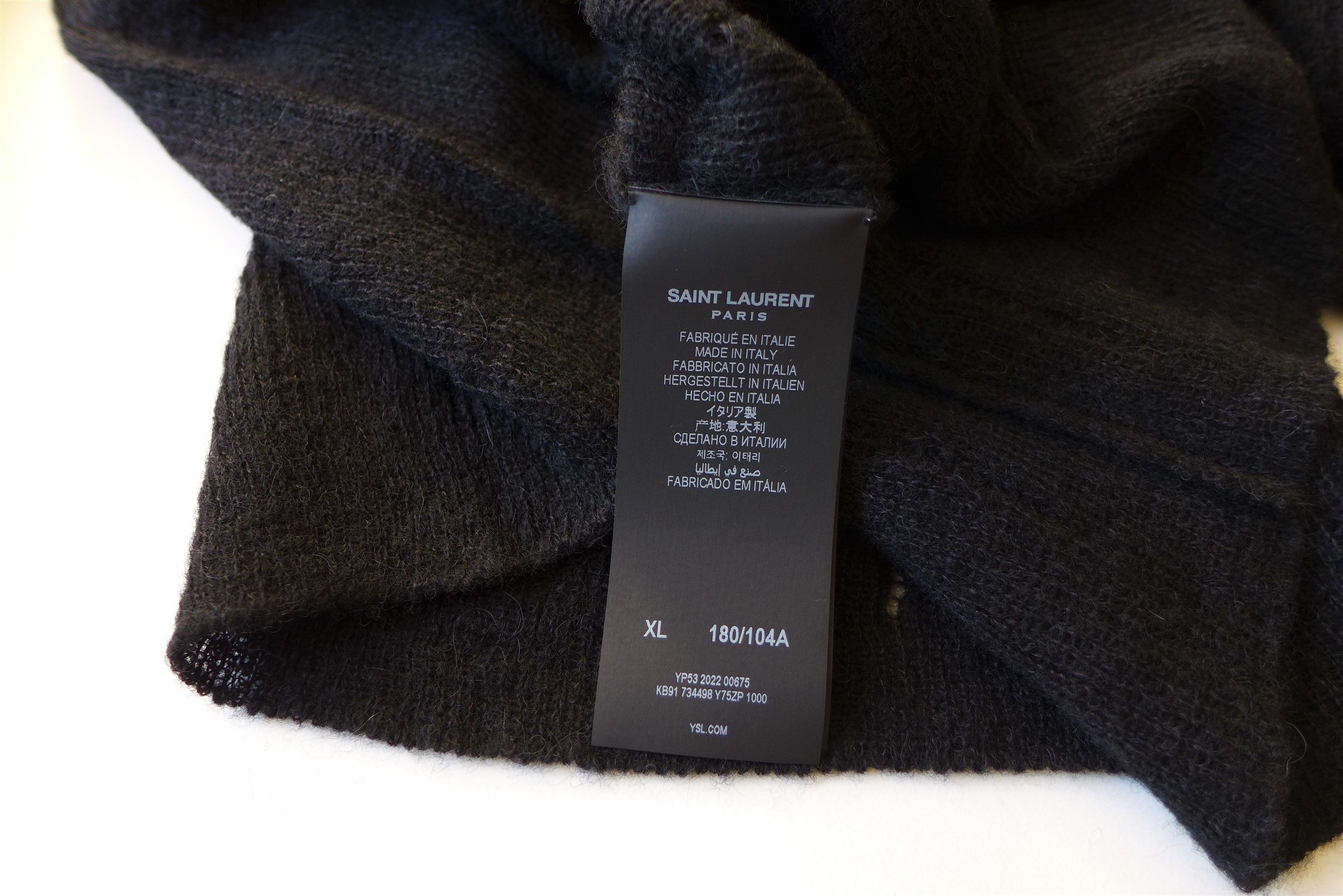 Saint Laurent Paris Saint Laurent Openwork Knit Sweater -- Black Alpaca Size US XL / EU 56 / 4 - 18 Thumbnail