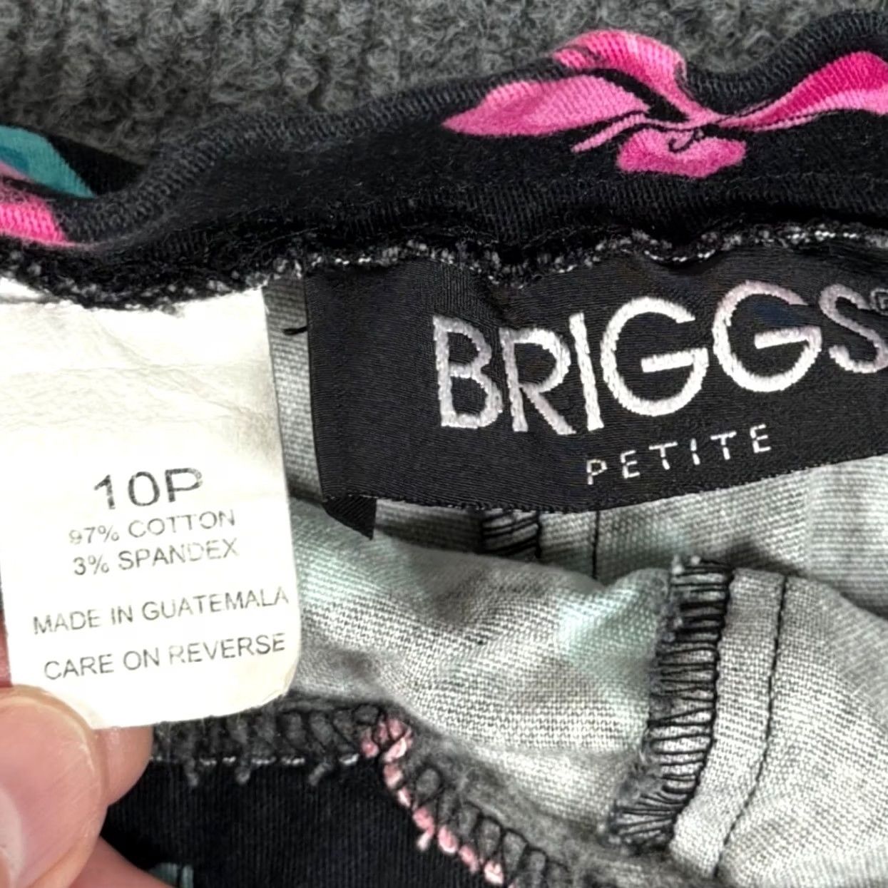 Vintage Vintage Briggs Petite Butterfly Print Crop Pants Black Casual Capris 10P Size 32" / US 10 / IT 46 - 3 Thumbnail