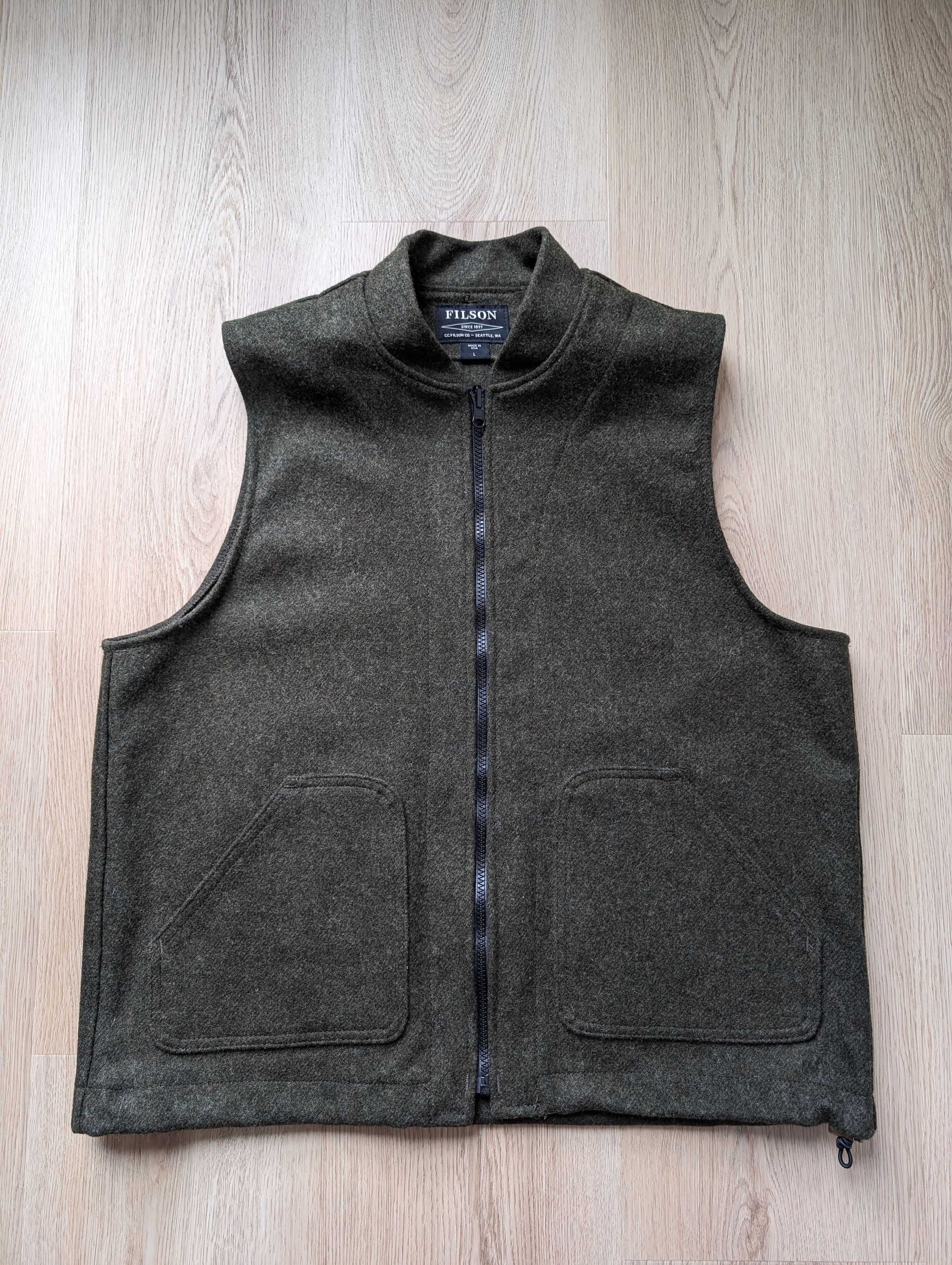 Filson FILSON Mackinaw 100% Wool Forest Green Zip Hunting Vest USA Size US L / EU 52-54 / 3 - 1 Thumbnail