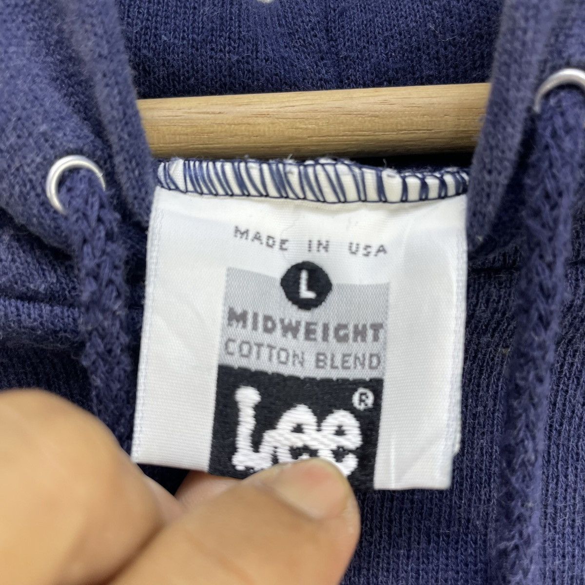 Lee × Vintage Vintage Lee Sweatshirt Hooded Made In Usa Size US L / EU 52-54 / 3 - 4 Thumbnail