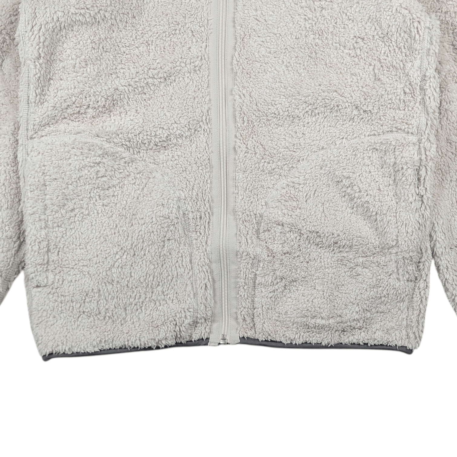 Japanese Brand Y2k UNIQLO Zipper Up Reversible Grey Beige Fleece Hoodie Size US M / EU 48-50 / 2 - 16 Thumbnail