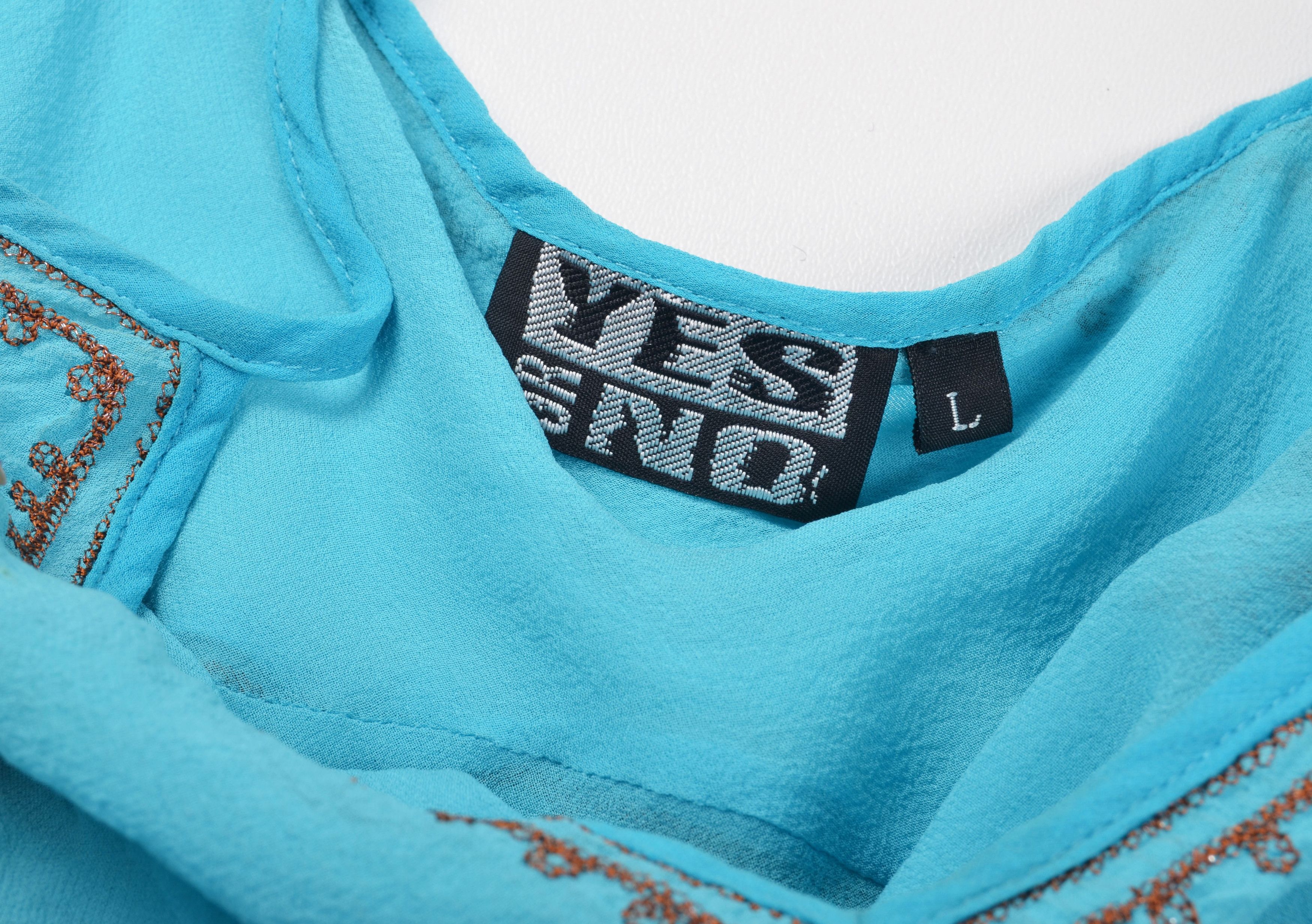 Vintage Vintage Yes or No Y2K Silk Beaded Fairy Mesh Top Size L / US 10 / IT 46 - 7 Thumbnail