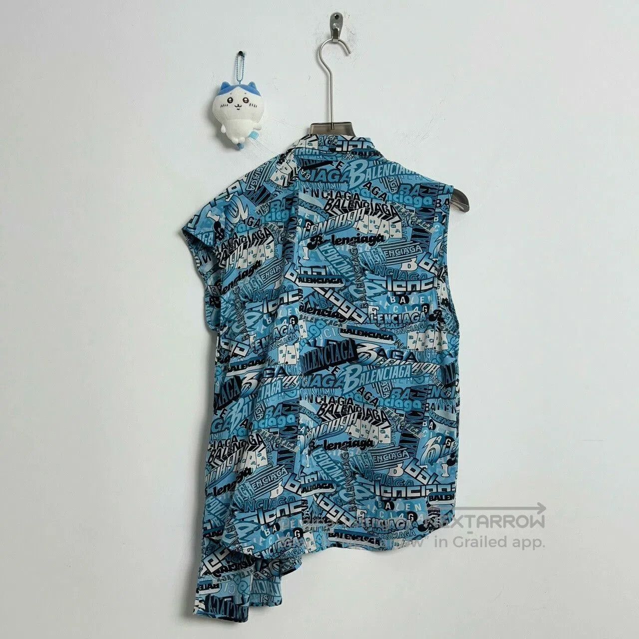 Balenciaga Balenciaga Blue Letter Print Vest Shirt. Size US XS / EU 42 / 0 - 2 Thumbnail