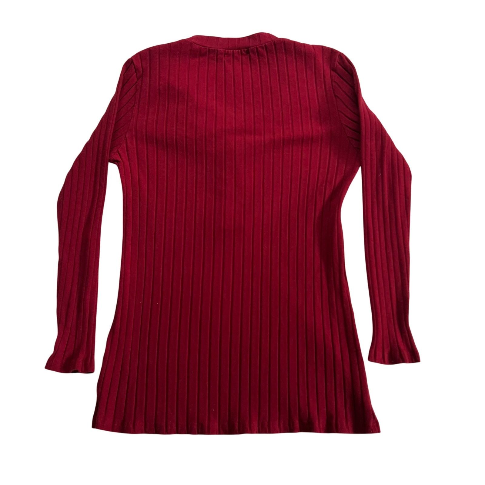 Vintage Y2K Hooey Ko Ko Ribbed V-Neck Top XL Deep Red Size XL / US 12-14 / IT 48-50 - 2 Thumbnail