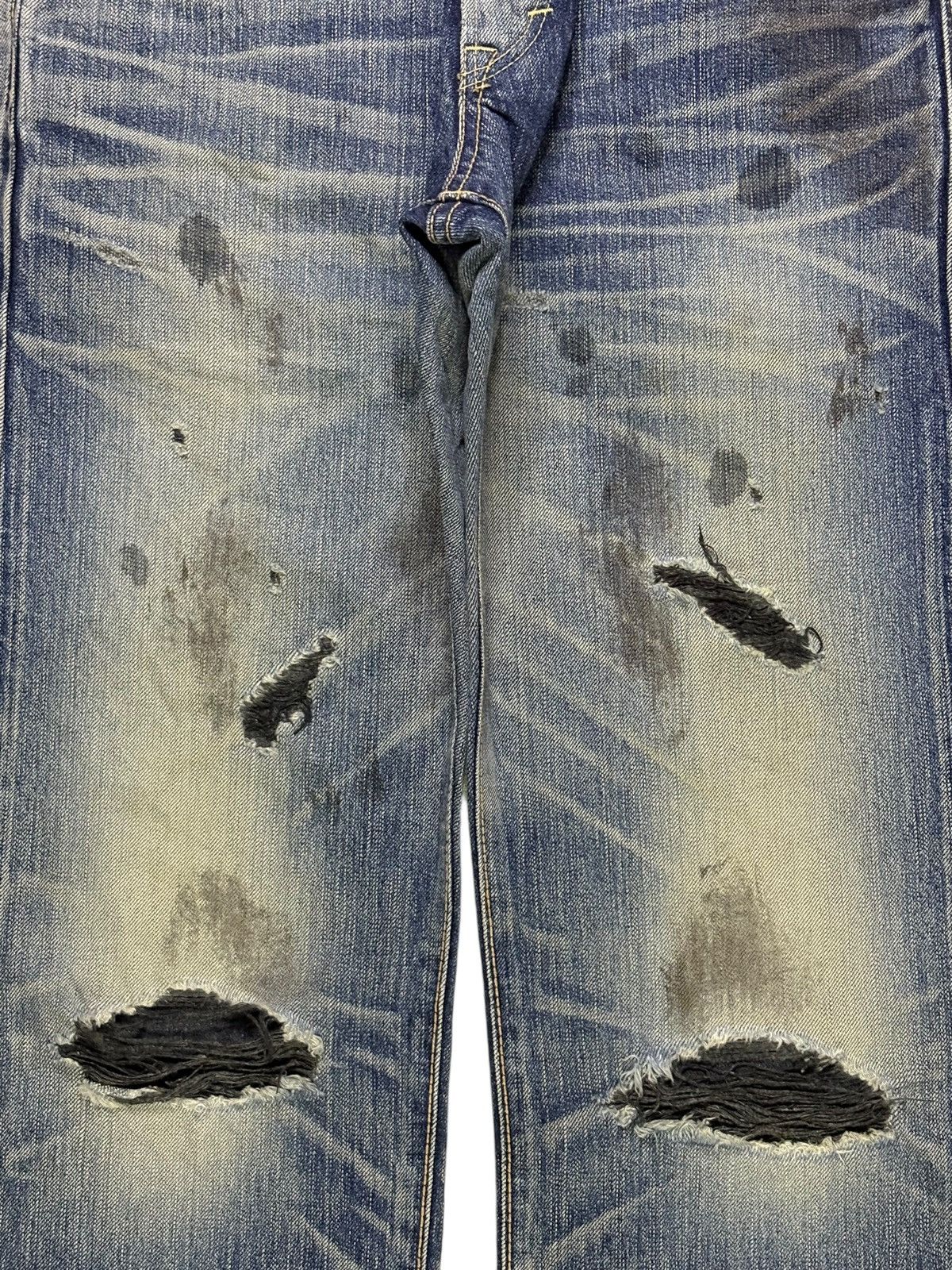 Edwin Vintage Japanese Edwin Moon Raker Mud Wash Rip Loose Jeans Size US 30 / EU 46 - 5 Thumbnail