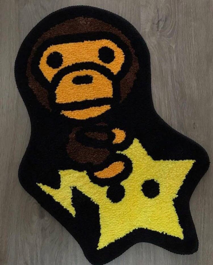 Bape Bape Baby Milo Sta Rug Brown/Yellow Size ONE SIZE - 2 Thumbnail
