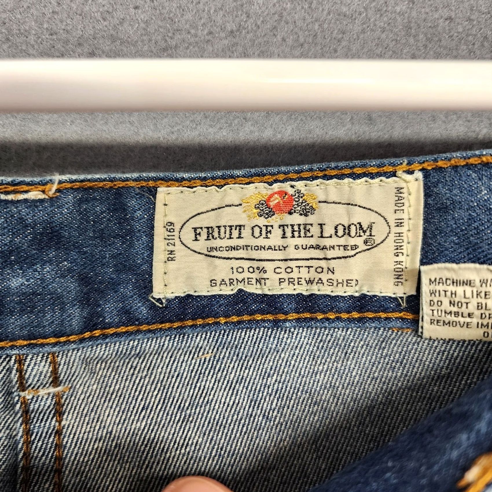 Fruit Of The Loom VINTAGE Fruit of the Loom Jeans 34x29 Blue Denim 80s Tagged Mens 36 Womens 15 Straight Jeans Mens Womens Blue Denim Size 24" / US 00 / IT 34 - 3 Thumbnail