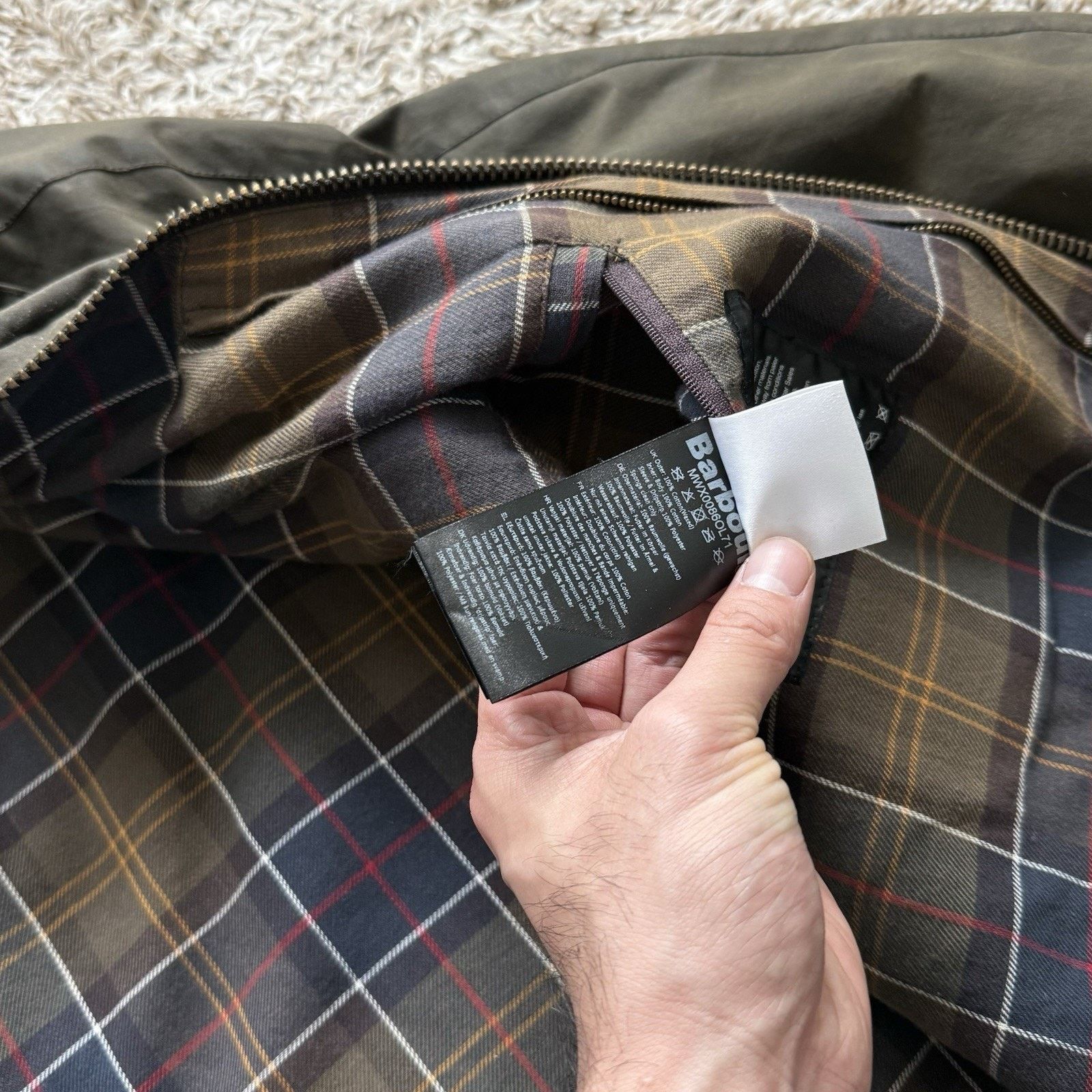 Barbour Barbour Bristol Waxed Jacket Olive Green Tartan Cotton XXL Size US XXL / EU 58 / 5 - 16 Thumbnail
