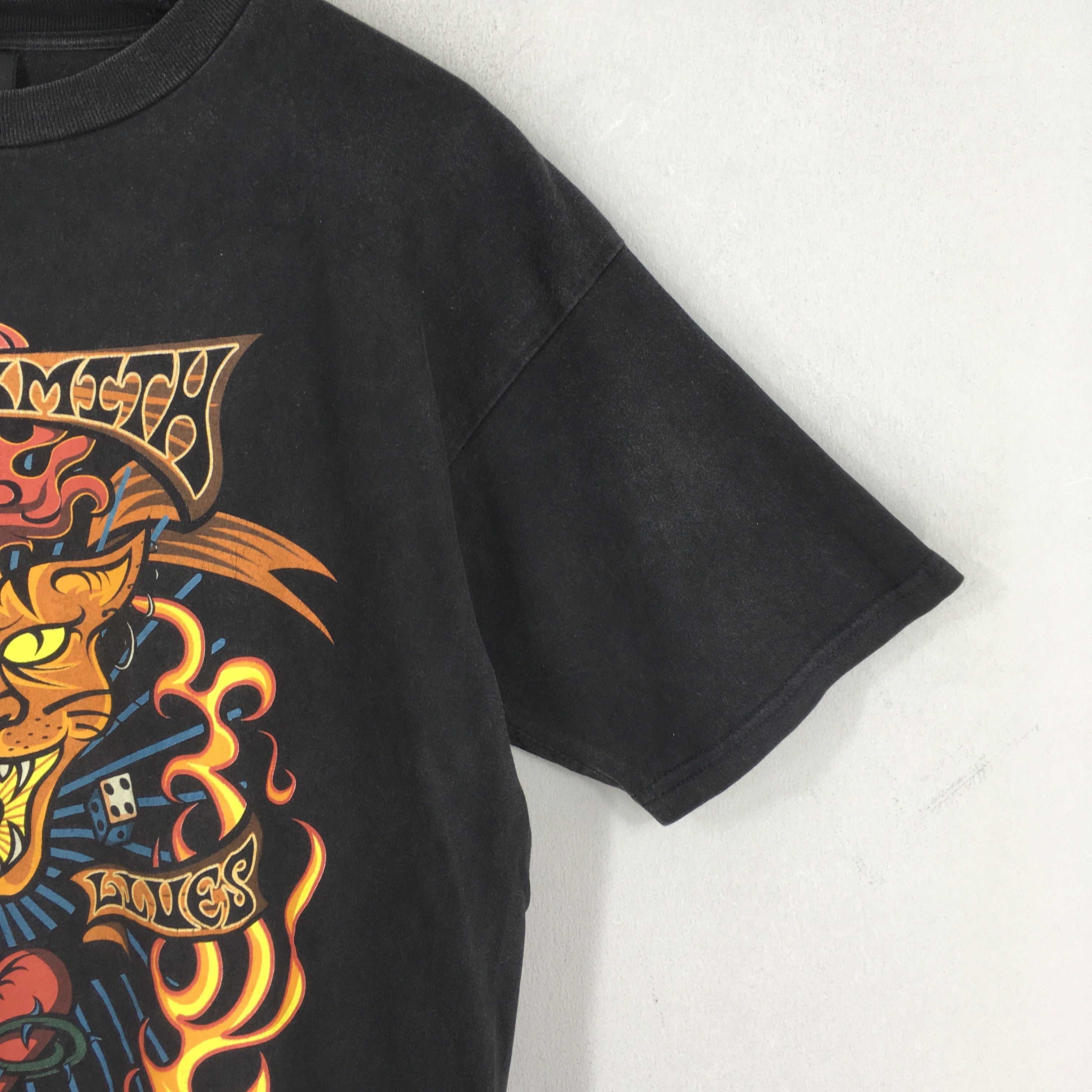 Aerosmith × Band Tees × Vintage 90's Aerosmith Bon Jovi Nine Lives Tour T shirt Large Size US L / EU 52-54 / 3 - 4 Thumbnail