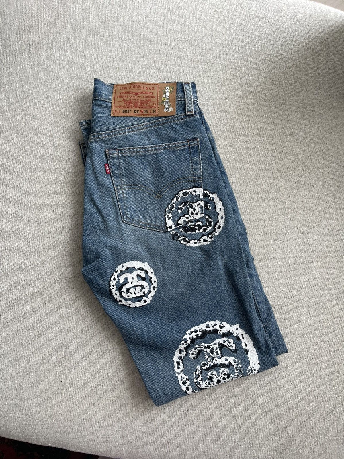 DENIM TEARS × Levi's × Stussy Denim Tears x Stussy Jeans Size 28" / US 6 / IT 42 - 2 Thumbnail
