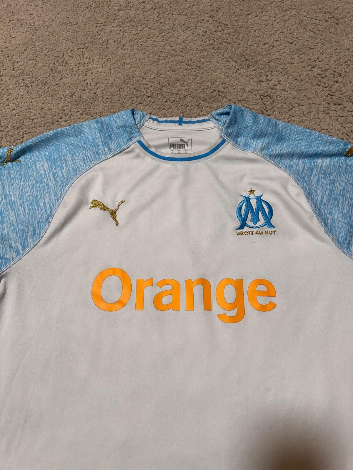 Puma OLYMPIQUE MARSEILLE FC 2018-19 HOME SHIRT PUMA JERSEY SOCCER Size US XL / EU 56 / 4 - 4 Thumbnail