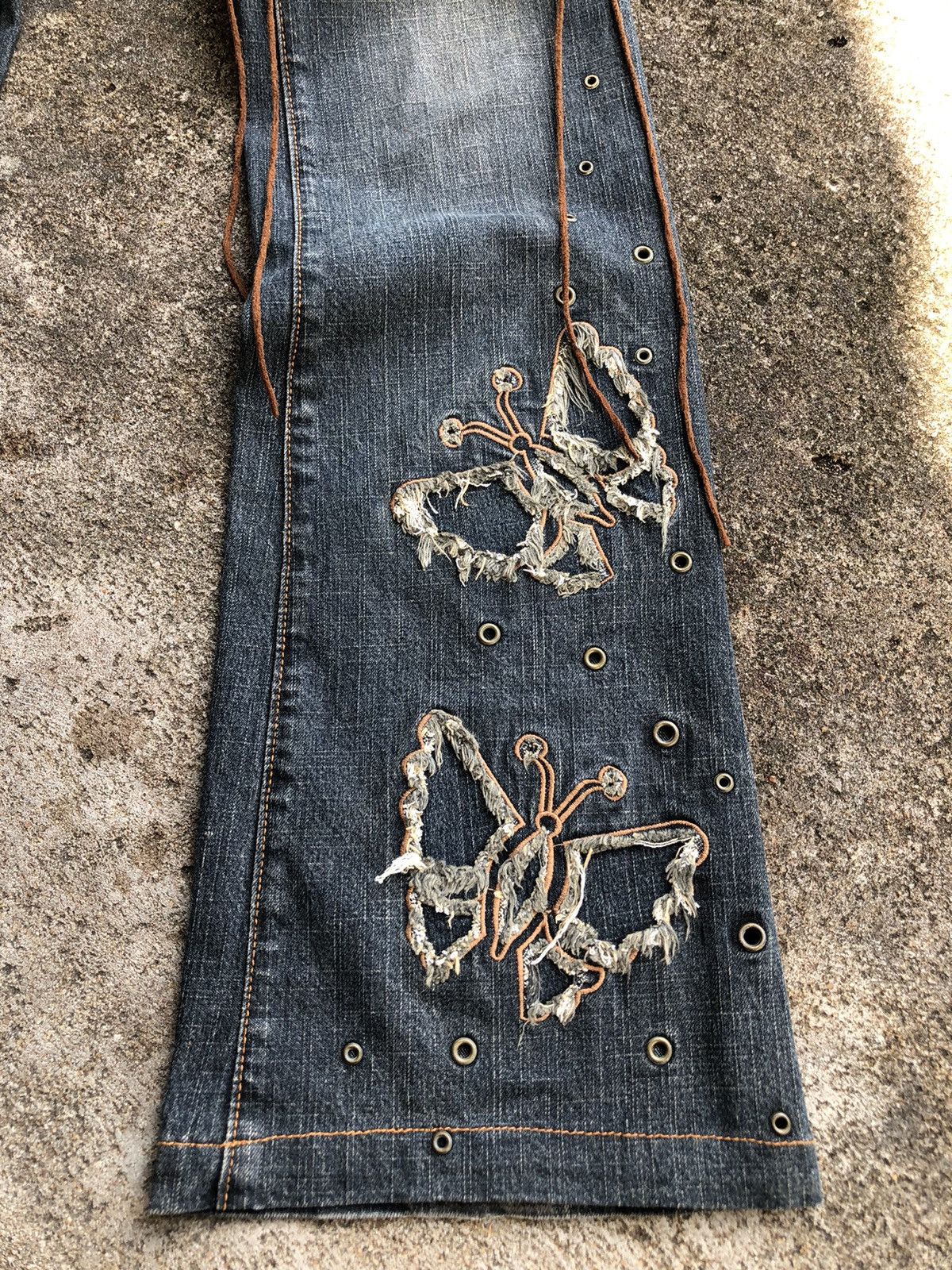 Japanese Brand Vintage Egoist Japanese Flared Denim Distressed Y2k Punk Size 28" / US 6 / IT 42 - 9 Thumbnail