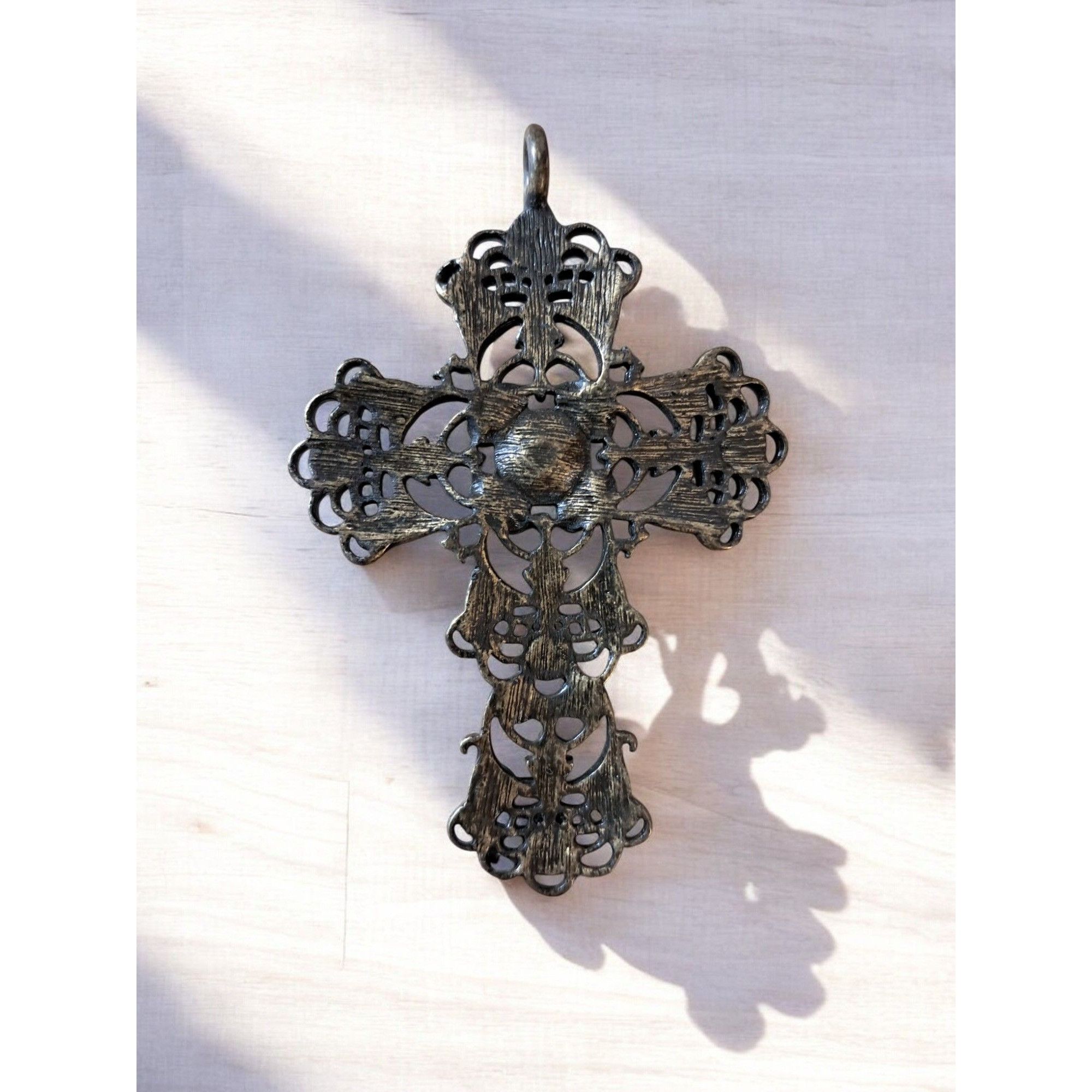 Other Vintage 1950s-1970s Filigree Roma Italy Cross Pendant Size ONE SIZE - 2 Thumbnail