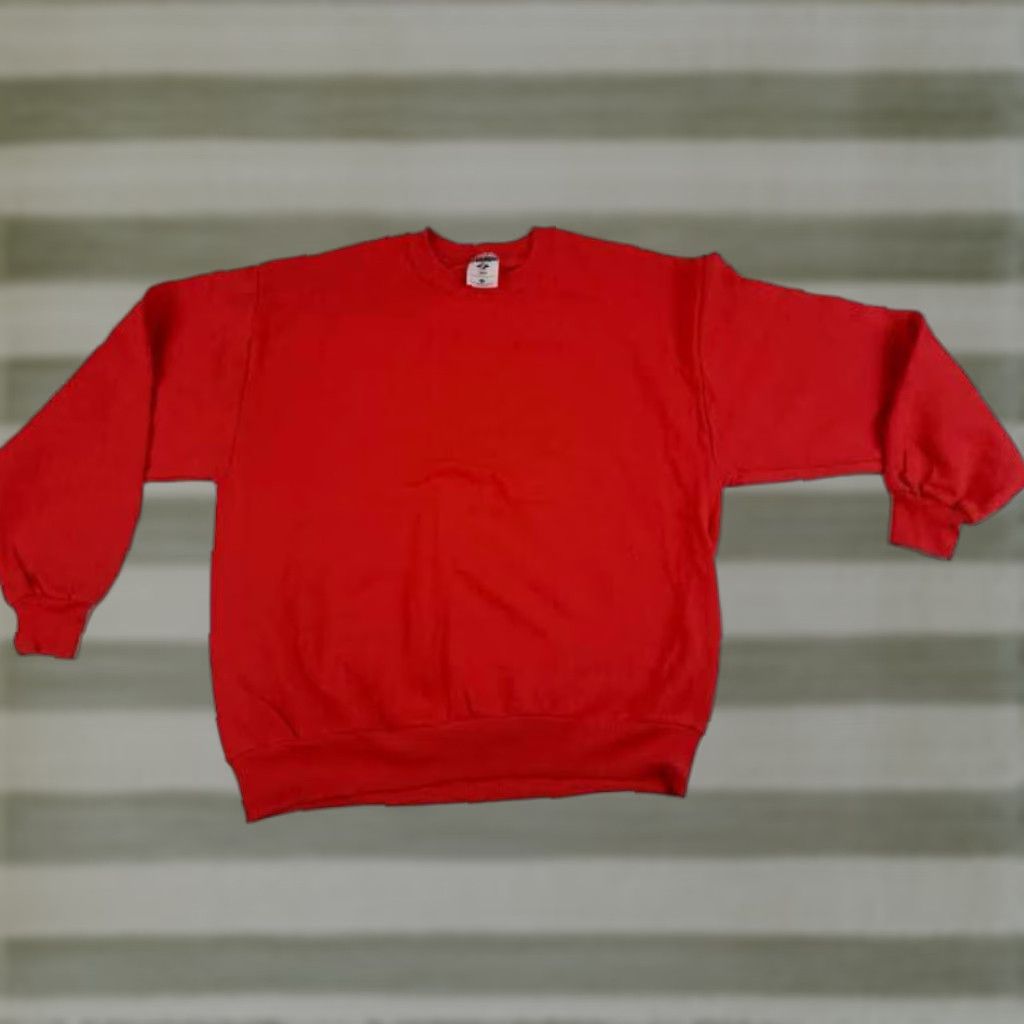 Jerzees VINTAGE Jerzees Sweatshirt Shirt Unisex Adults Long Sleeve Crew Neck Red L USA Made Barrel Fit Pullover 90s Size US L / EU 52-54 / 3 - 1 Thumbnail